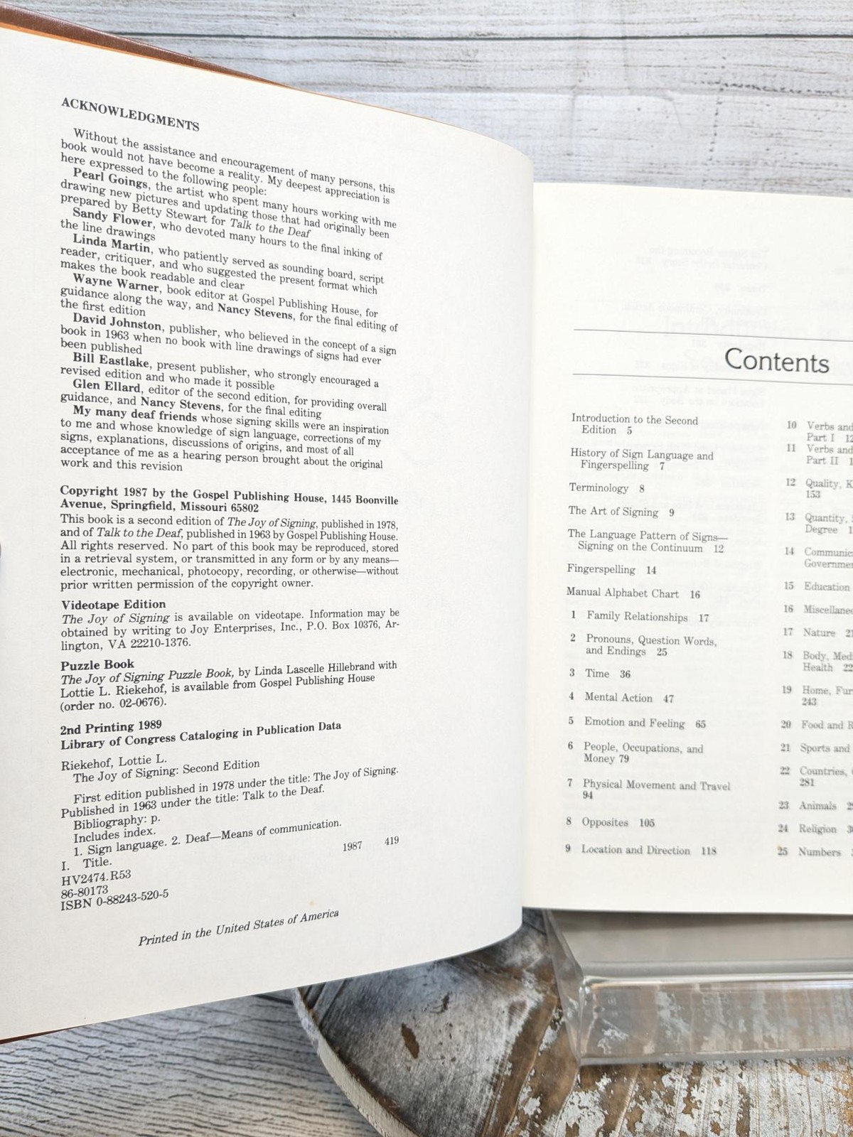The Joy of Signing: Guide for Mastering Sign Language & Manual Alphabet 1989 HC