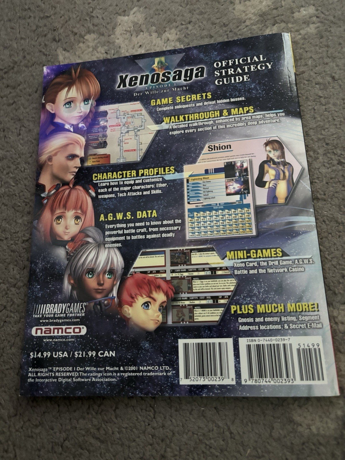 Xenosaga Episode 1 Official Strategy Guide Brady Games PlayStation Namco