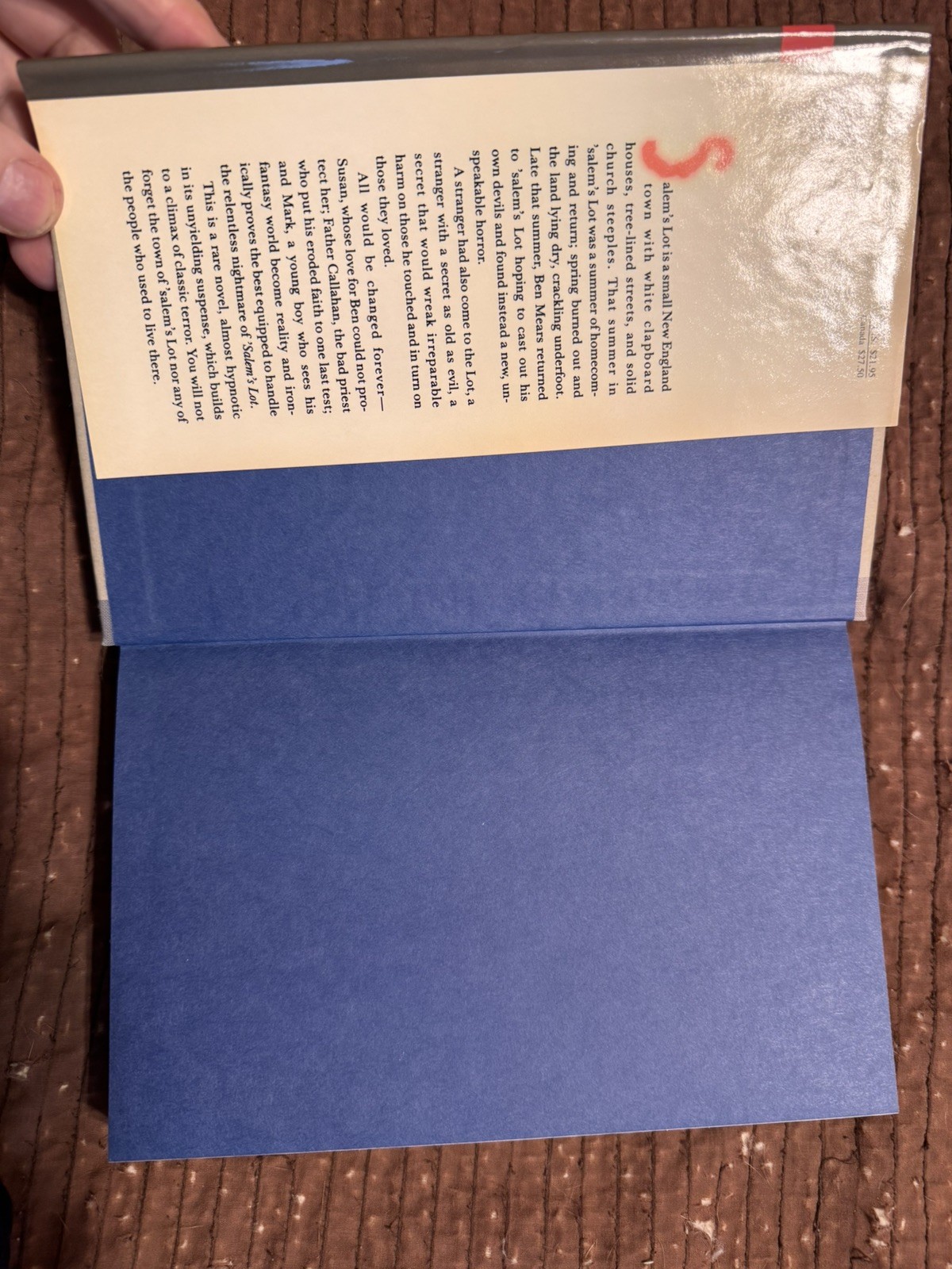 Salem’s Lot 1st Edition HC Stephen King Excellent Condition!