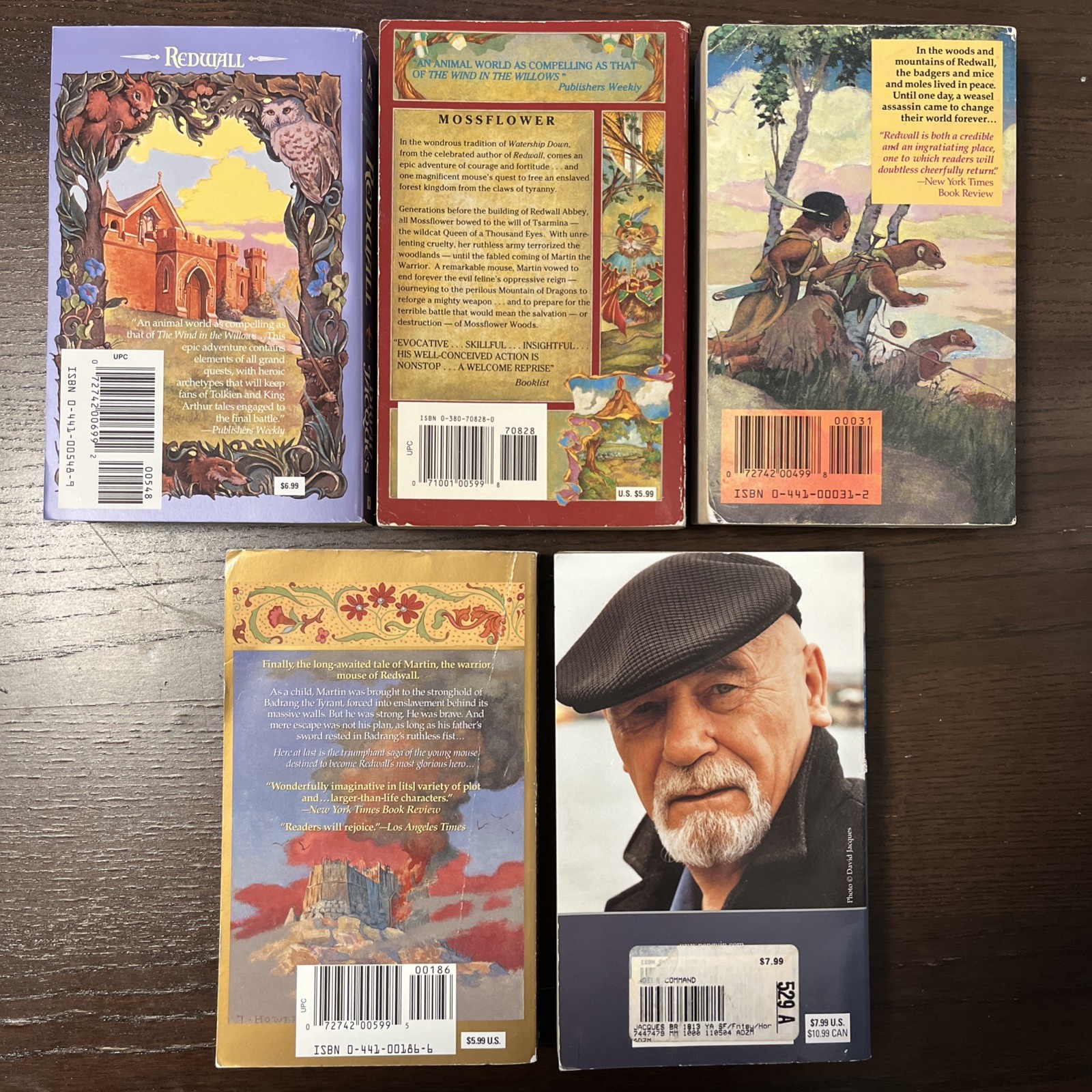 Brian Jacques Lot of 5 Redwall Series Fantasy Paperbacks – Mossflower, Martin