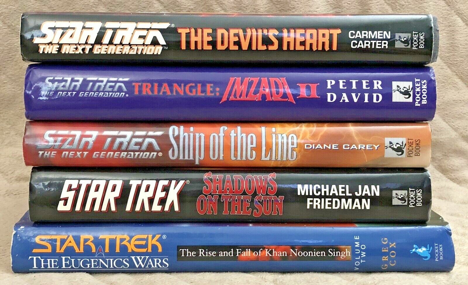 Bundle Lot of 5 Star Trek Books HCDJ Pocket Books 1st Editions Different Authors