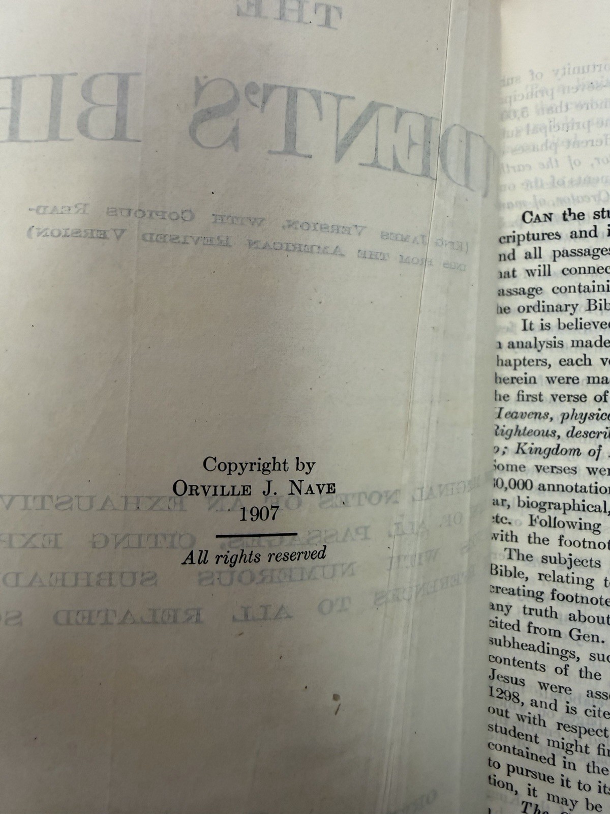 The Student’s Bible with Marginal Notes and Footnotes 1907 Orville Nave Vintage