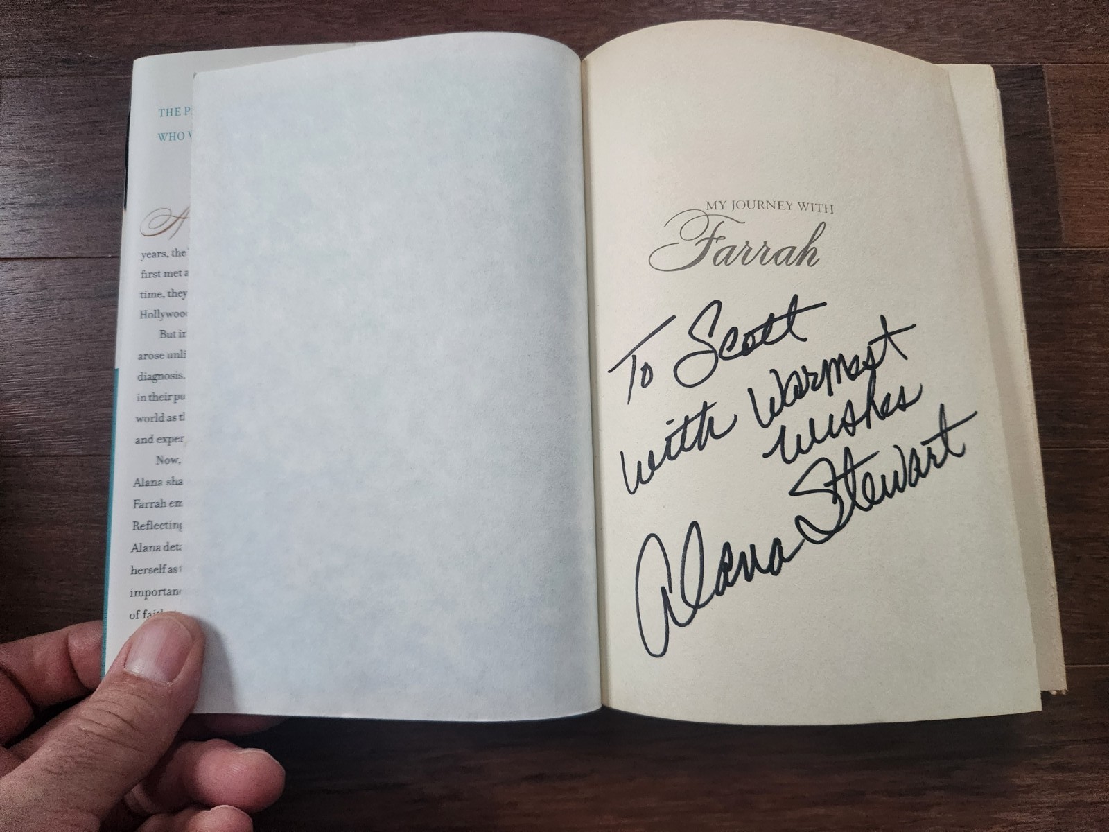 Alana Stewart SIGNED My Journey With Farrah Fawcett First Edition Hardcover COA