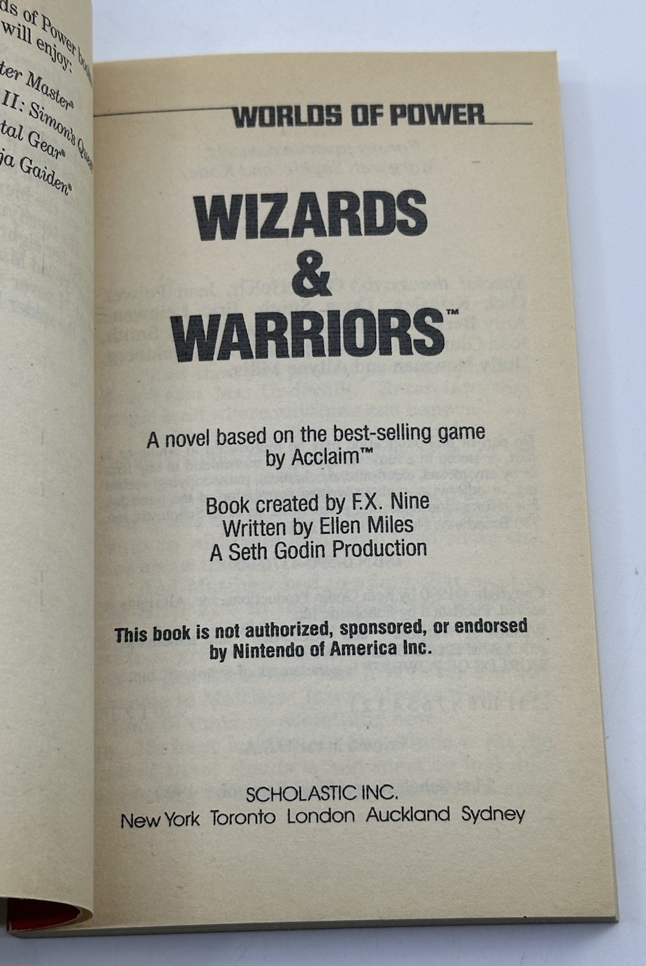 Wizards & Warriors Worlds of Power #5 Nintendo NES w/ Trading Card F. X. Nine