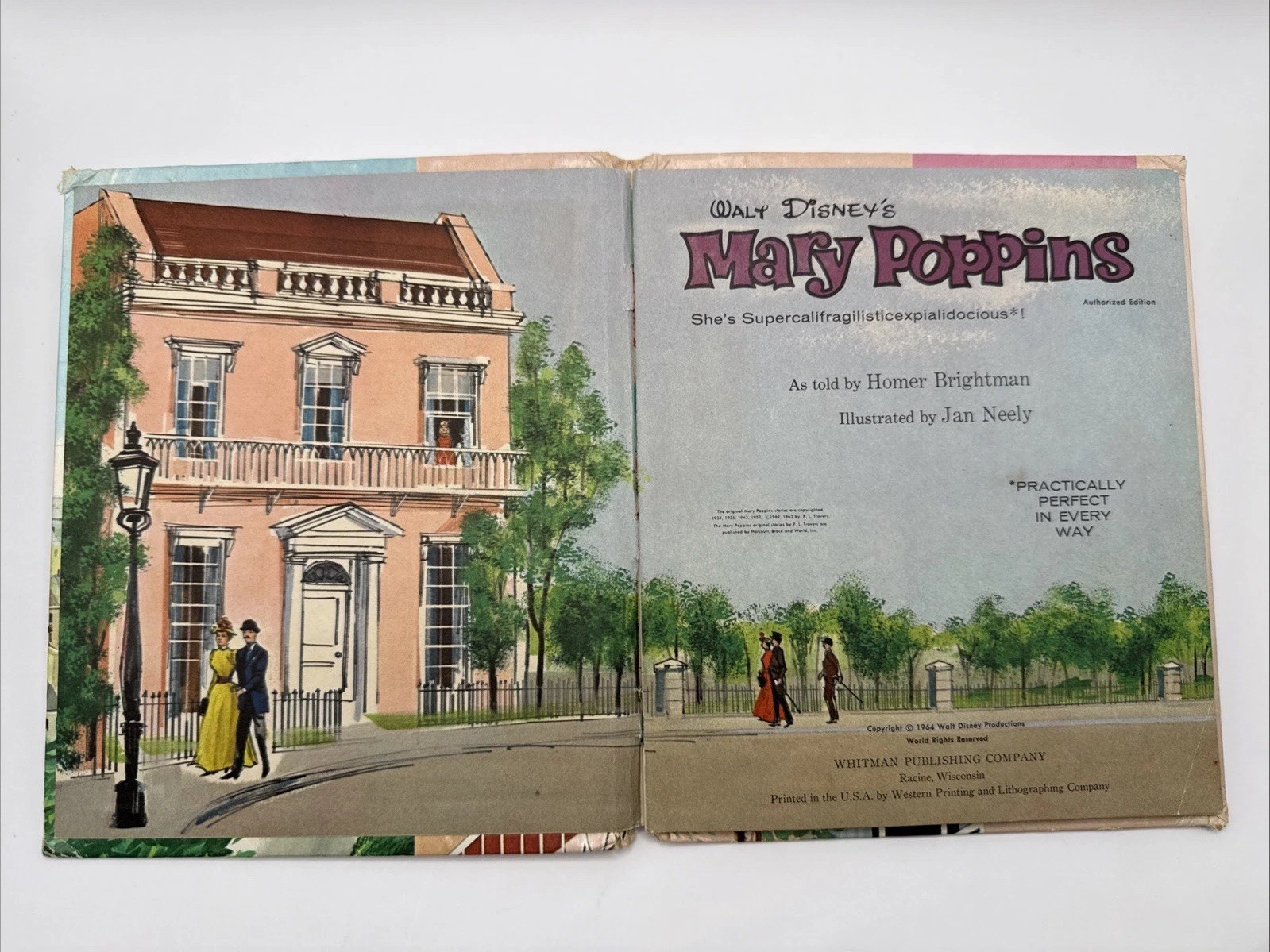 Vtg 1964 Mary Poppins Whitman Top Tales Hardcover Book Walt Disney Authorized