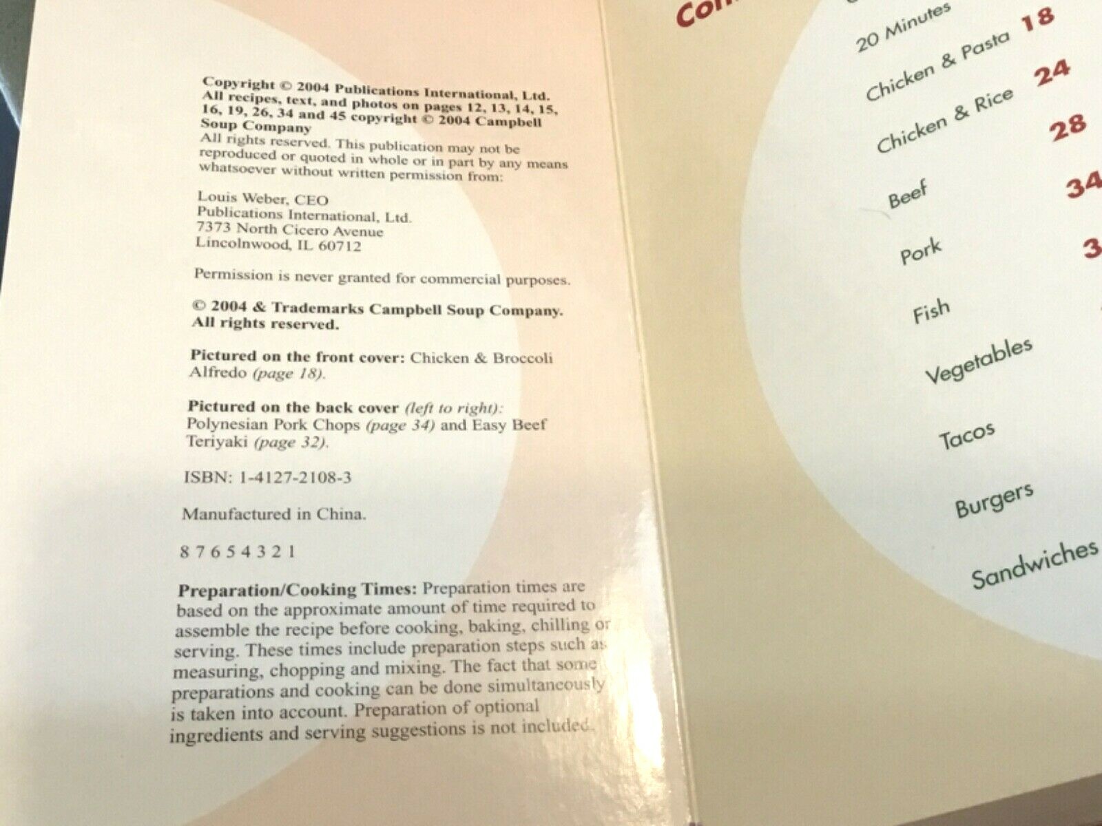 Campbell’s 1-2-3 Dinner Soup Can Shaped Cookbook Recipes