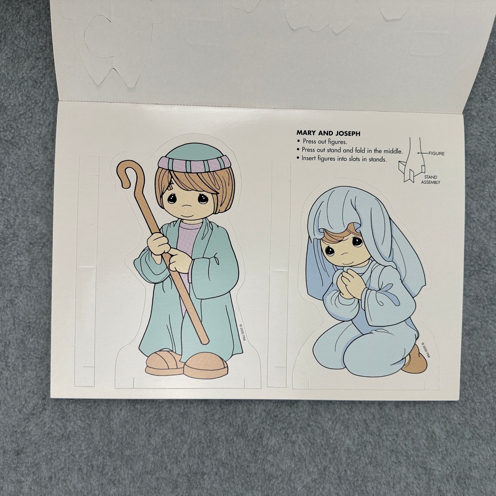 Vintage Precious Moments Book Kids Christmas Miracle Nativity Press-Out Figures