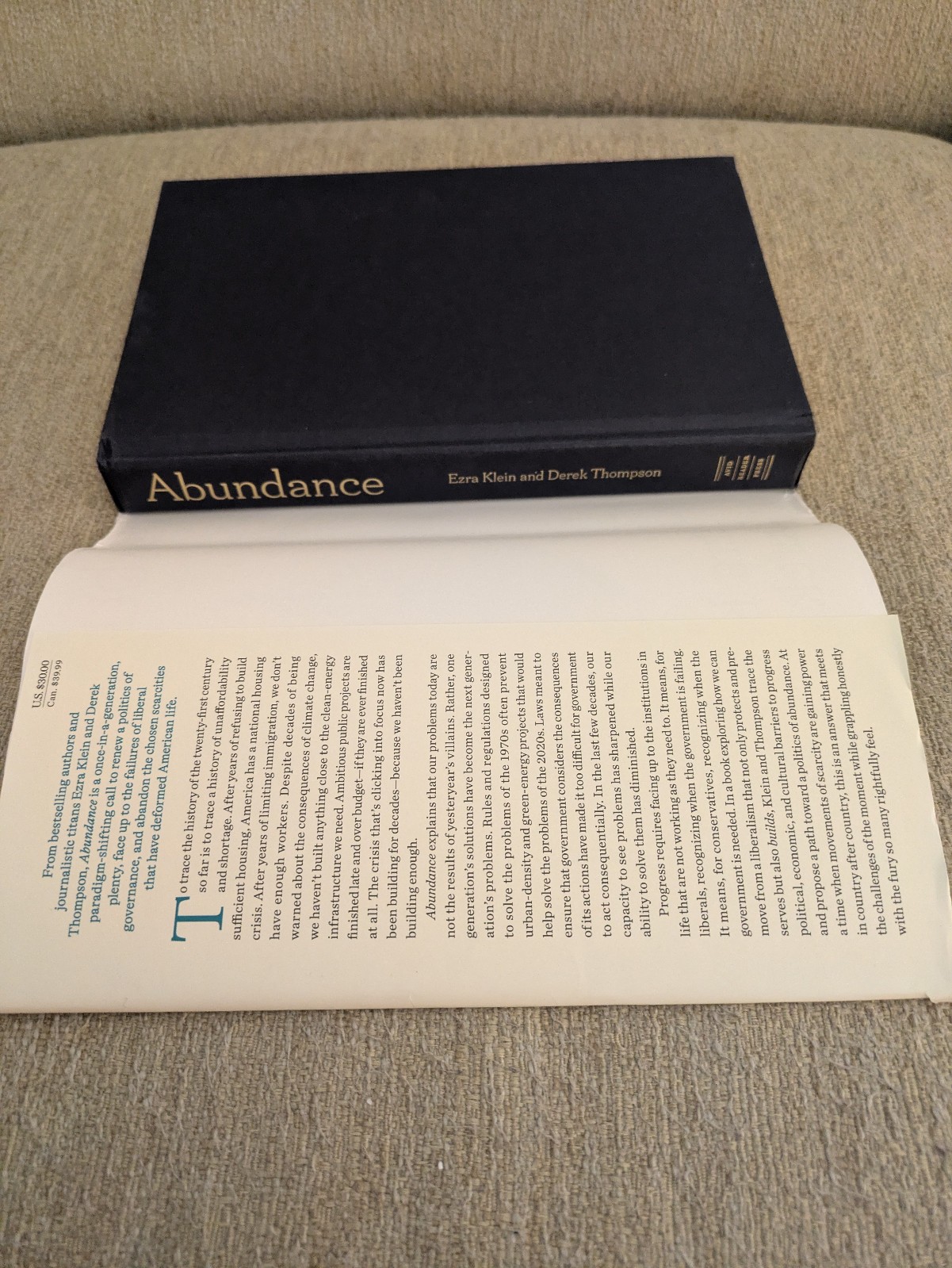 Abundance | Ezra Klein & Derek Thompson | 2025 Hardcover | LIBERALISM!