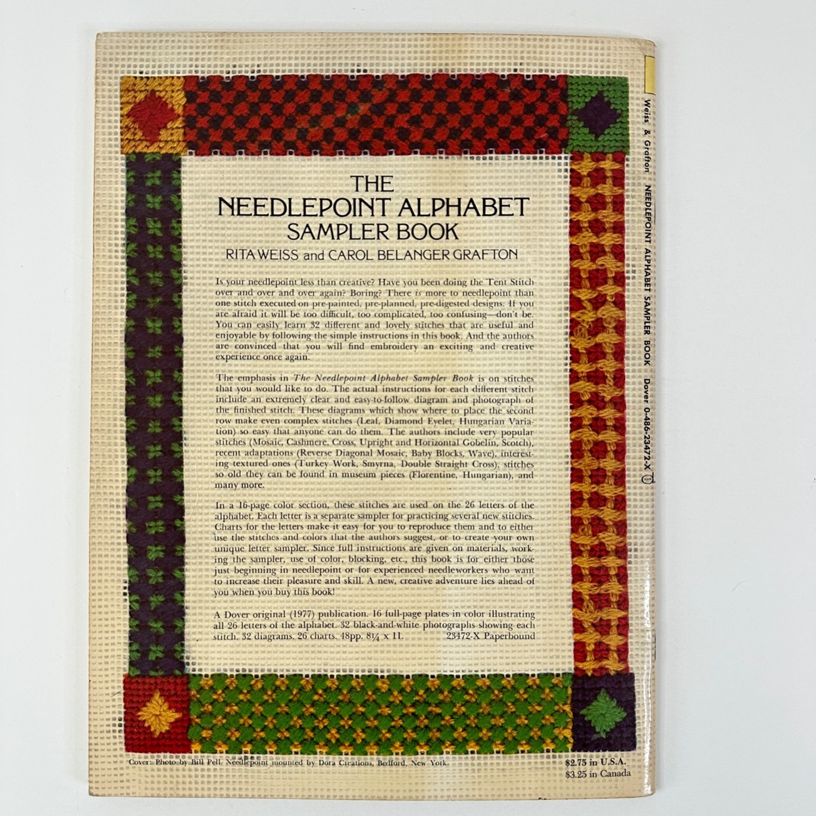 1977 The Needlepoint Alphabet Sampler Book Dover Needlework Series by Rita Weiss