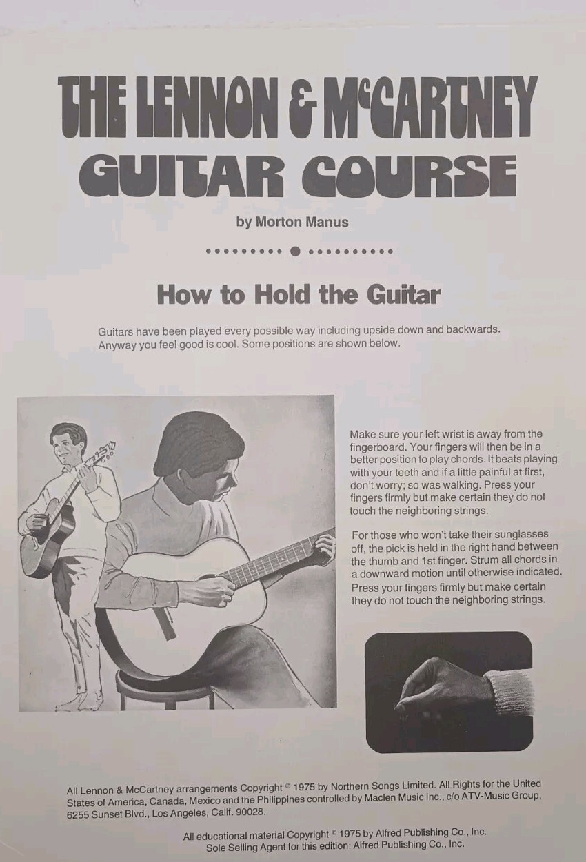 LENNON & McCARTNEY GUITAR COURSE by Morton Manus (1975, Pb) * FREE SHIPPING *
