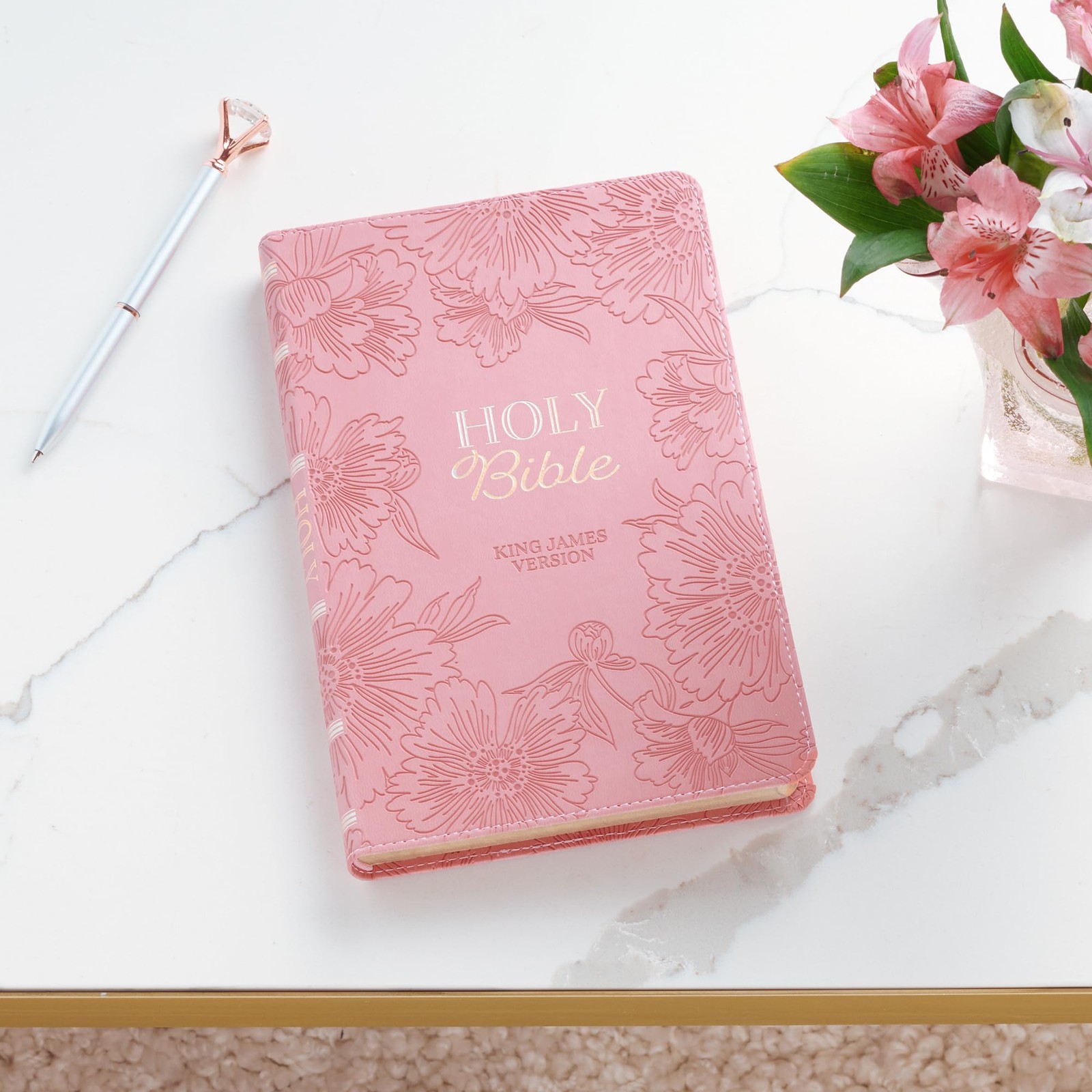 KJV Pink Faux Leather Giant Print Bible Thumb Indexed BRAND NEW in Shrink Wrap!!
