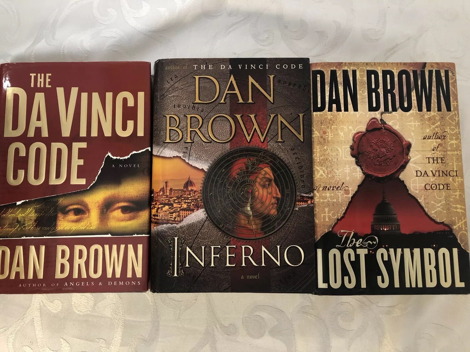 Lot of 3 (#2-4) ROBERT LANGDON Series Set HARDCOVER Books by Dan Brown First Ed