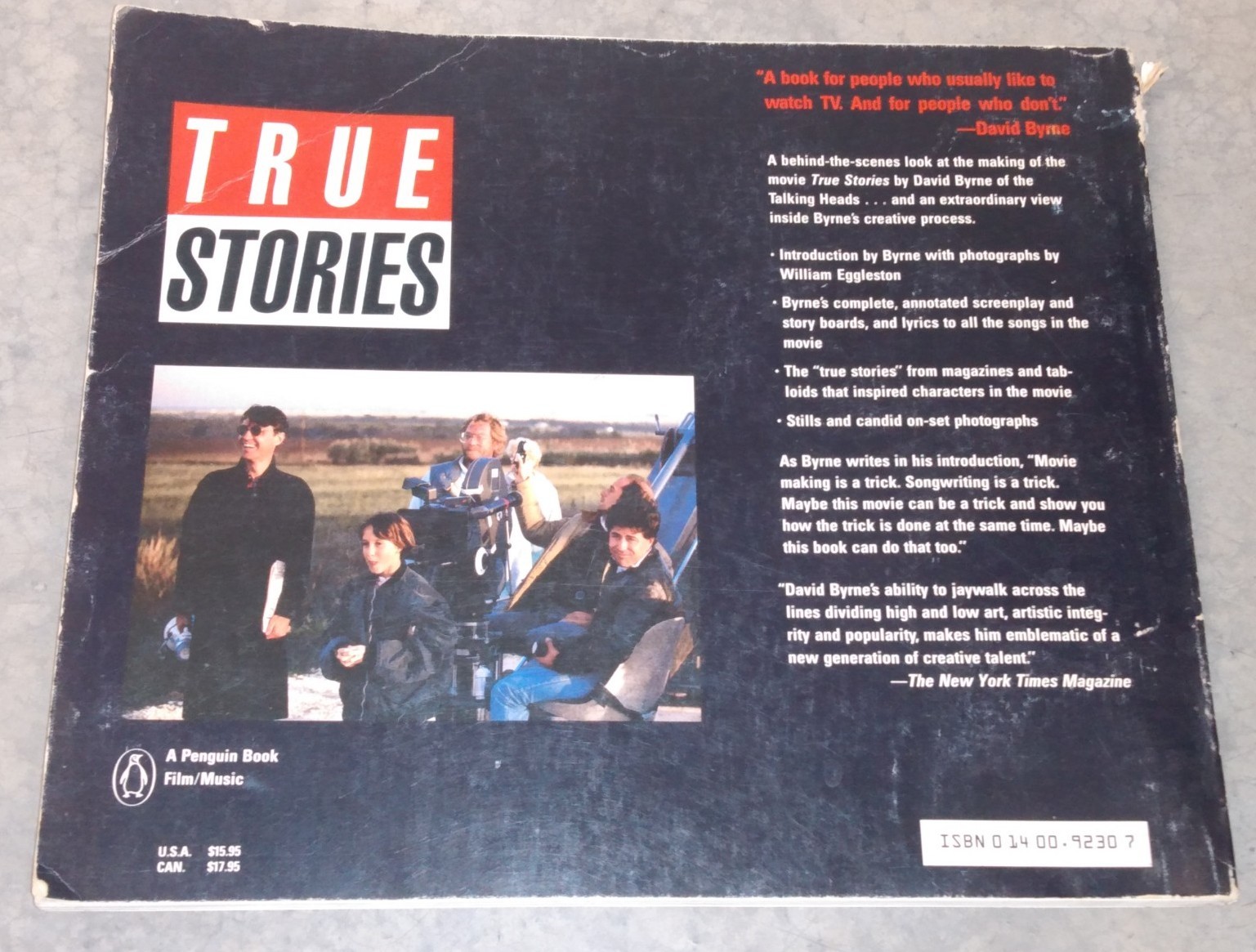David Byrne True Stories Book Paperback 1986