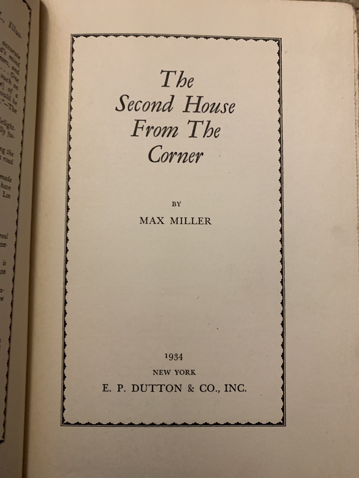 The Second House From the Corner by Max Miller Signed