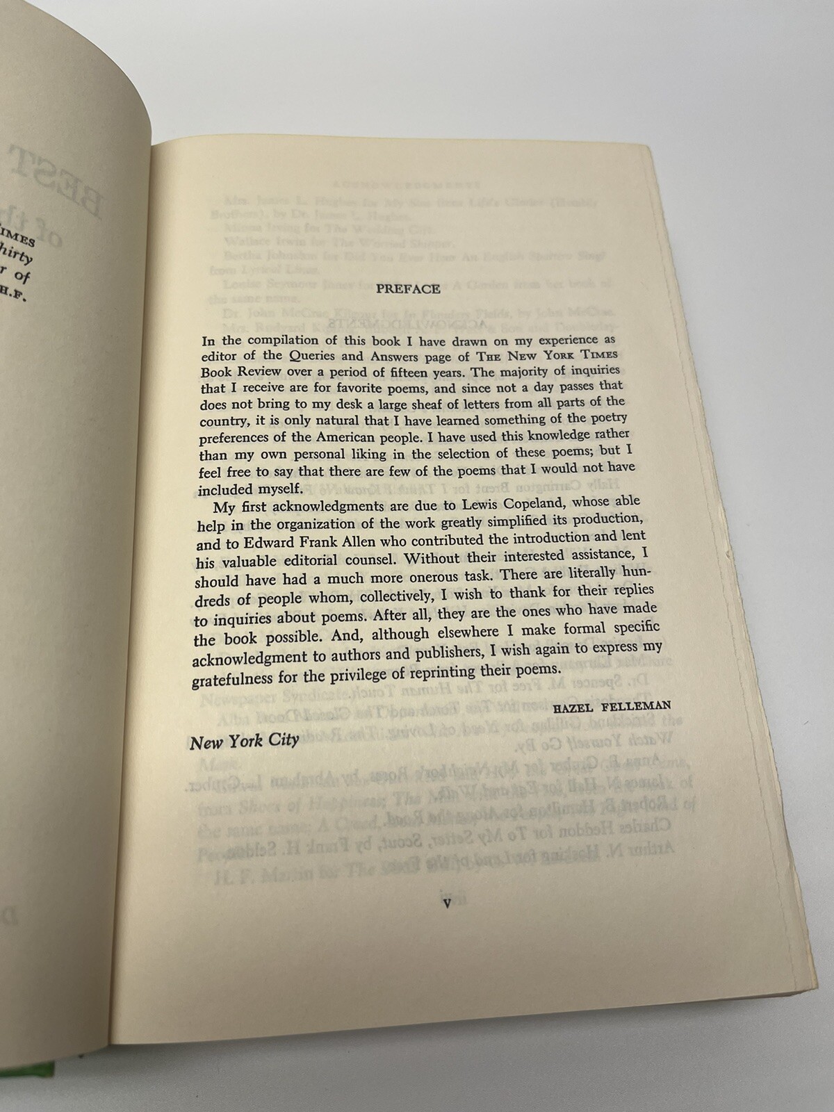The Best Loved Poems of the American People by Hazel Felleman, 1936 BCE, HCDJ
