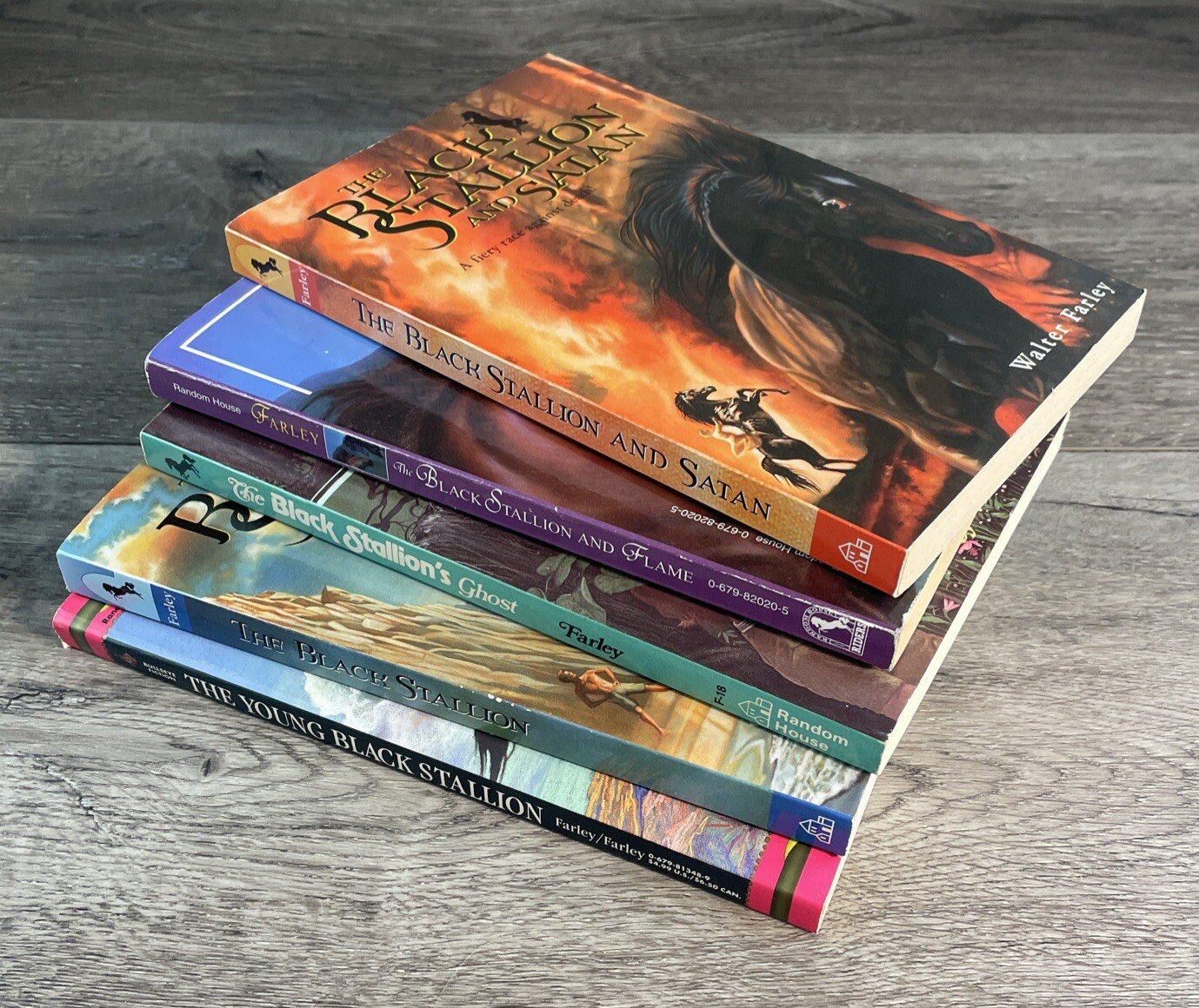 The Black stallion Book Lot of 5 Walter Farley Books Satan Flame Ghost Young