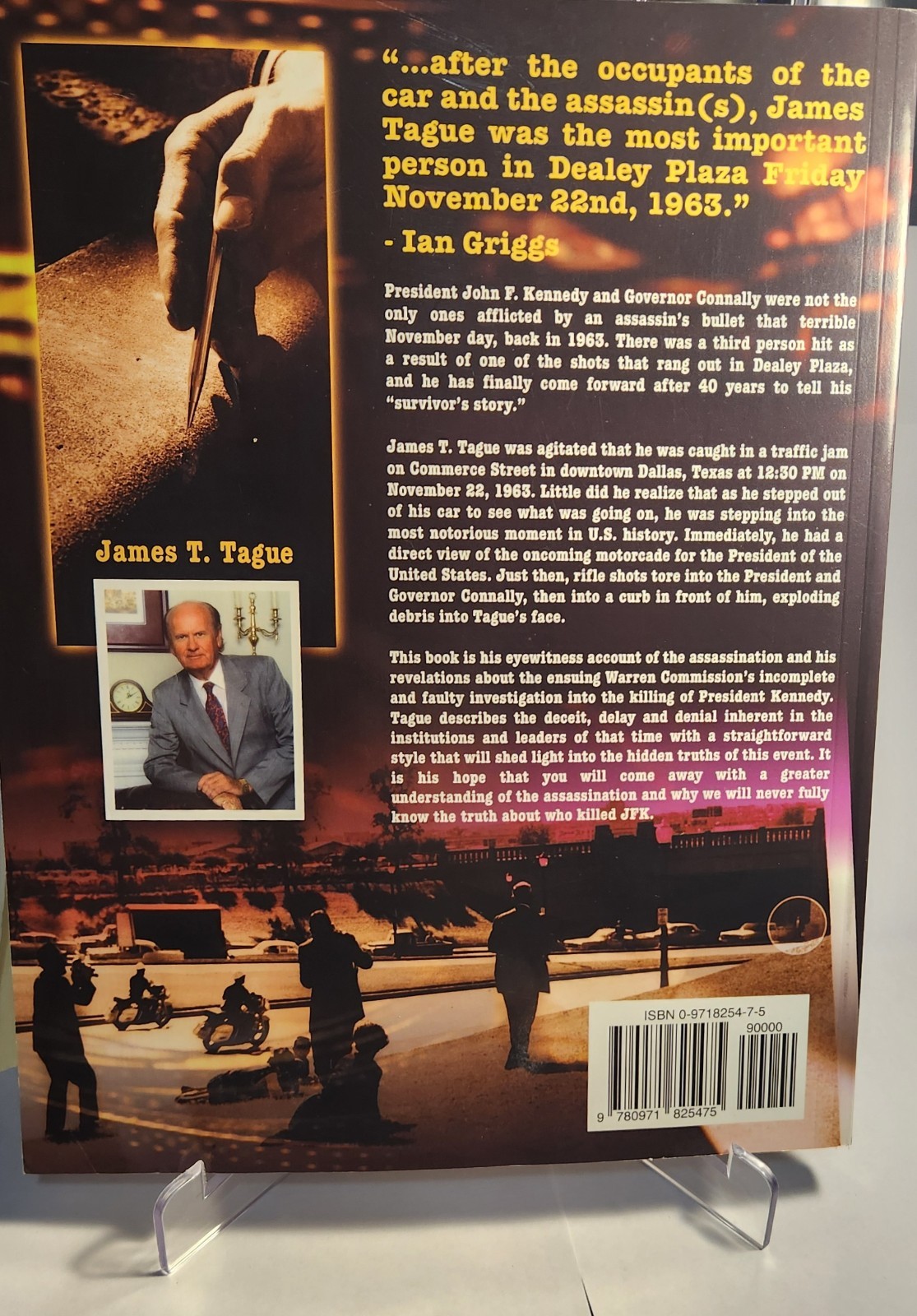 Signed Truth Withheld Book By James Tague JFK Assassination Witnesses W/ Notes