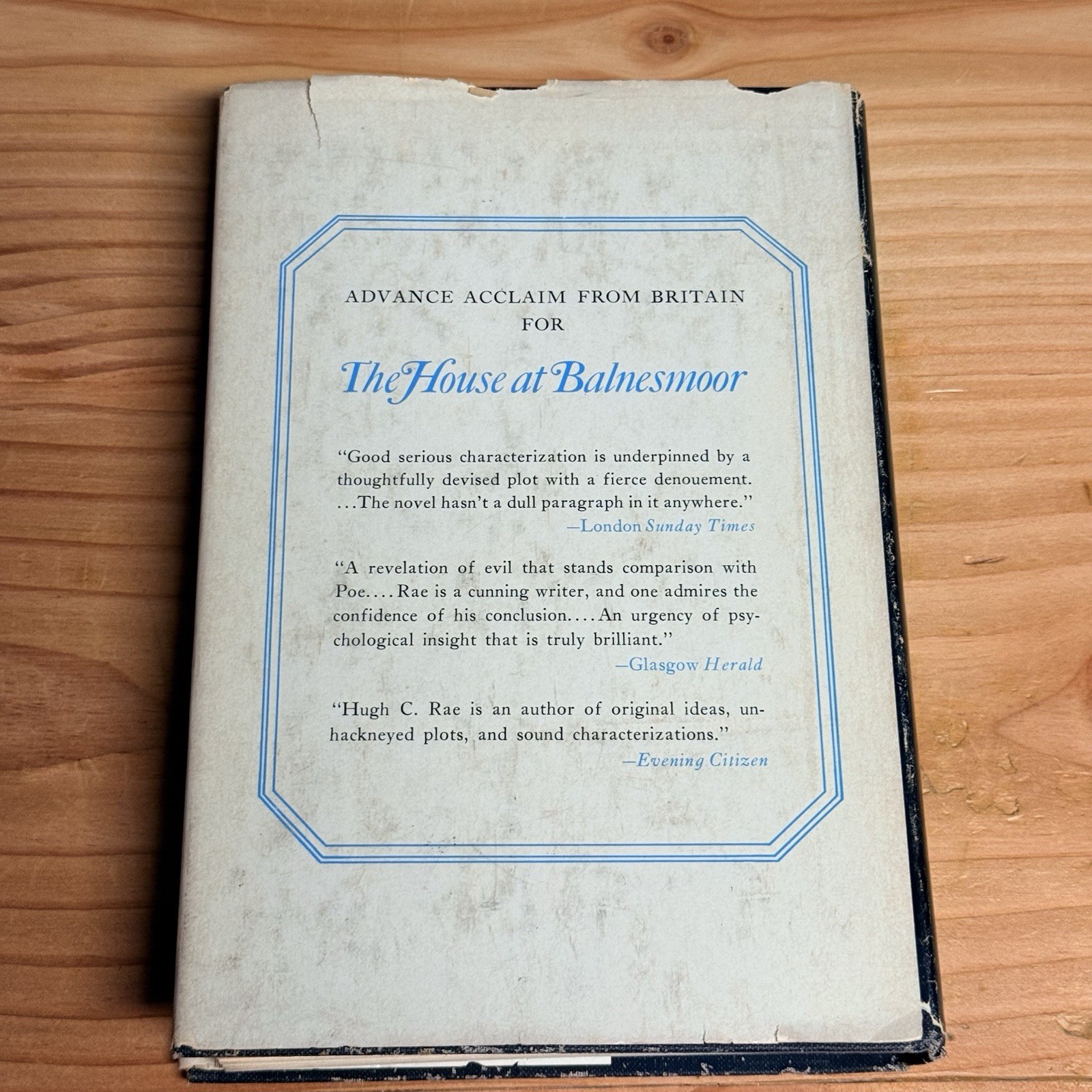 The House At Balnesmoor Hugh C Rae 1969 First American Edition HC W/DJ