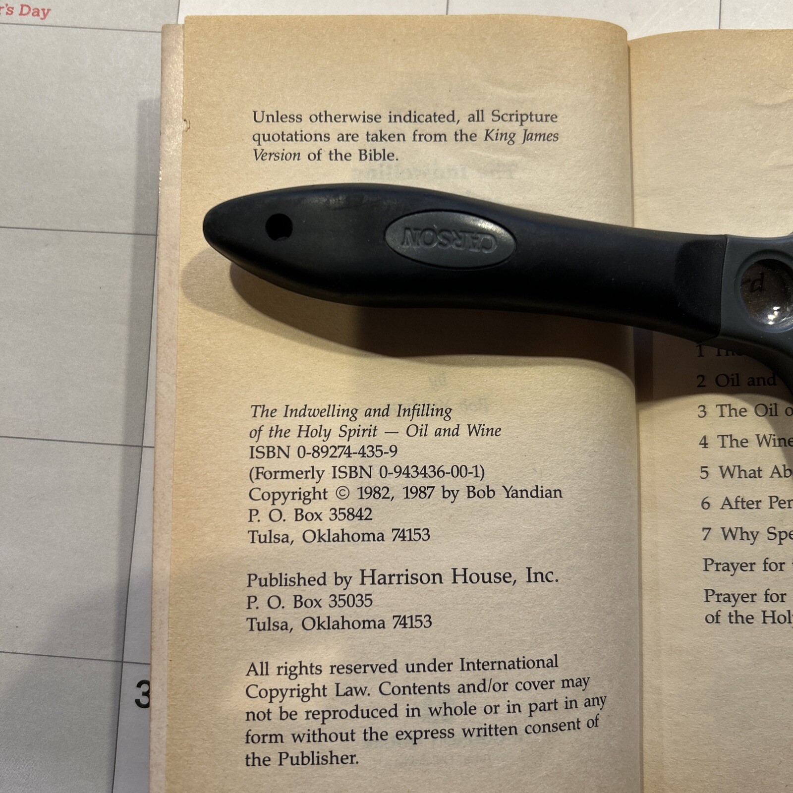 Oil & Wine – Bob Yandian – 1987 – 58 pages – Indwelling/Infilling of Holy Spirit