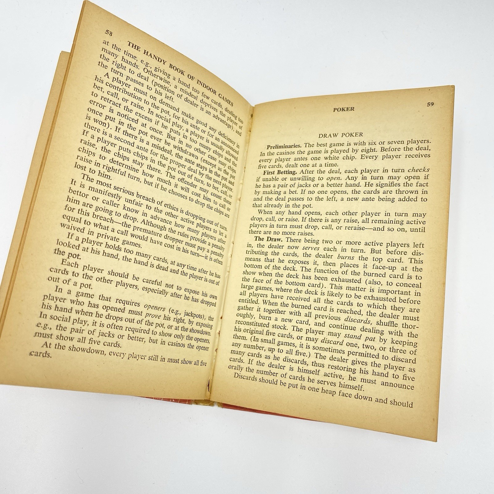 The Handy Book Of Indoor Games By Geoffrey Mott-Smith 1st Ed 1949 Permabooks