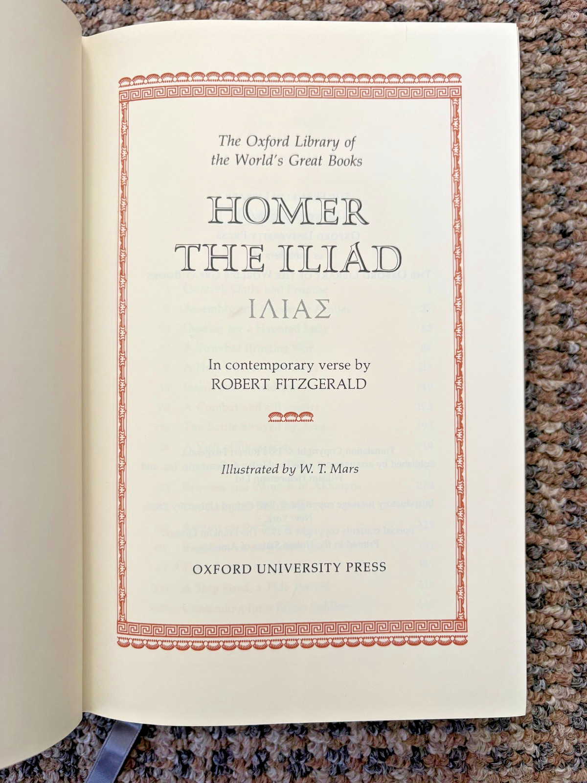FINE BINDING Oxford Library of World’s Great Books edition of Homer’s “Iliad”