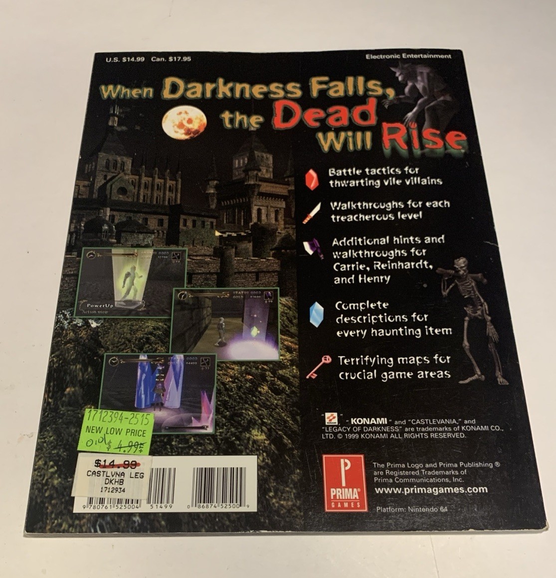 Castlevania: Legacy of Darkness Rare Strategy Guide N64 Nintendo (JN265)