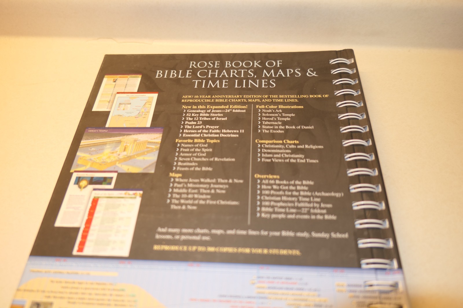 Rose Book Of Bible Charts, Maps & Time Lines 10th Anniversary Ed. HB Spiral
