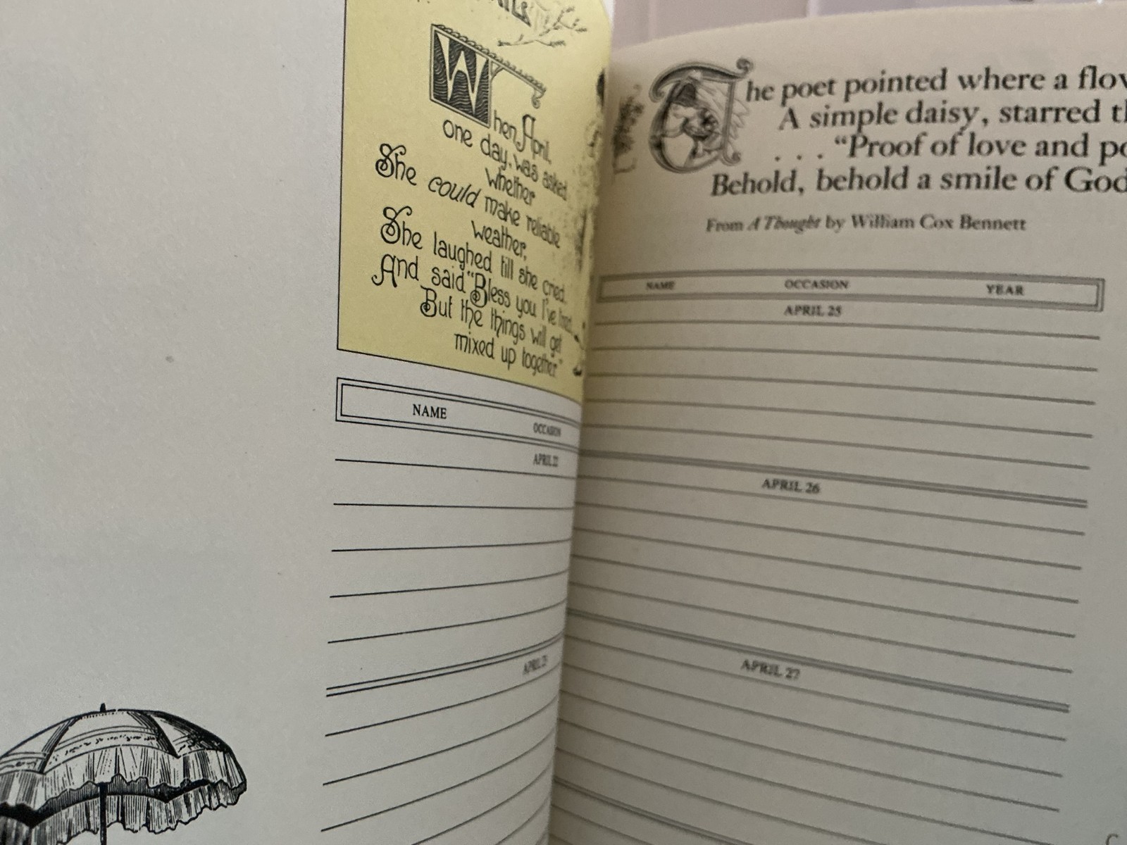 An Old Fashioned Keepbook A Birthday Book Dates to Remember Forever Unused