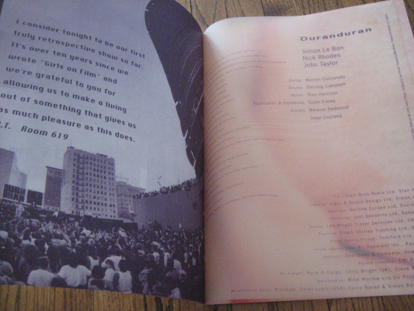 Duran Duran London Big Thing Tour 1998 1989 Rare Concert Book