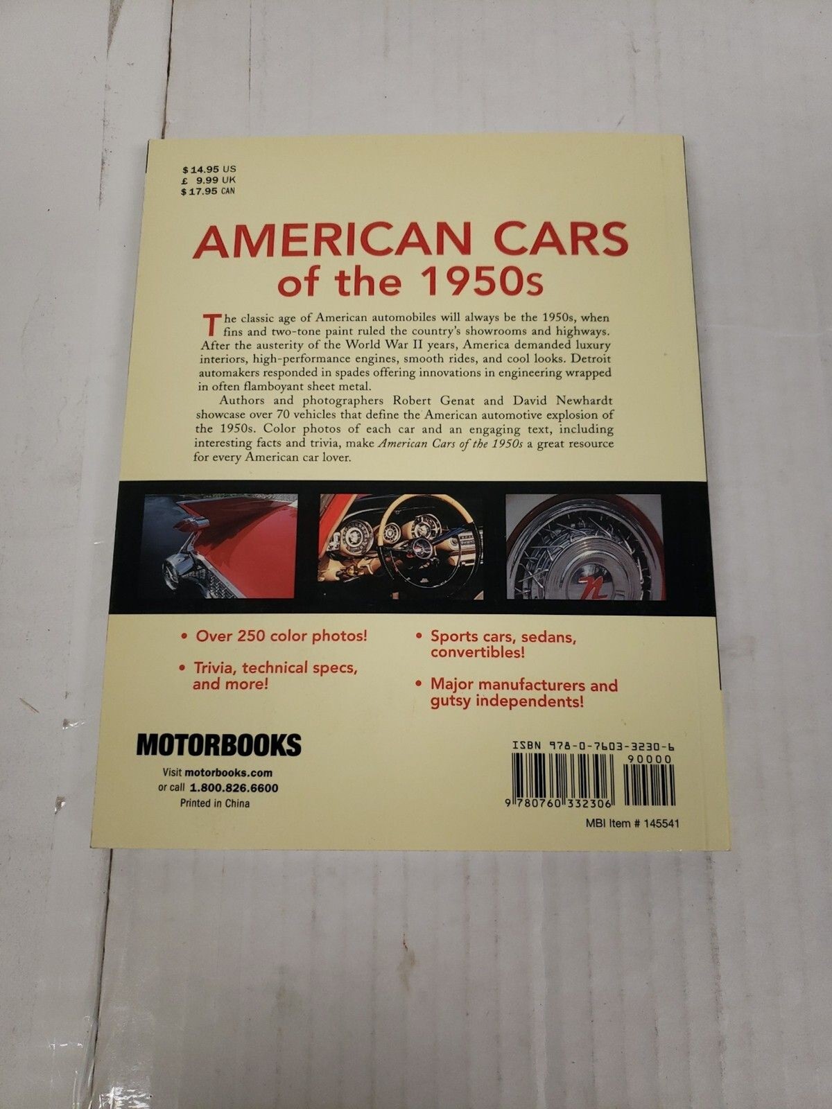 American Cars of The 1950s Paperback Robert Genat & David Newhardt 2008 Like New