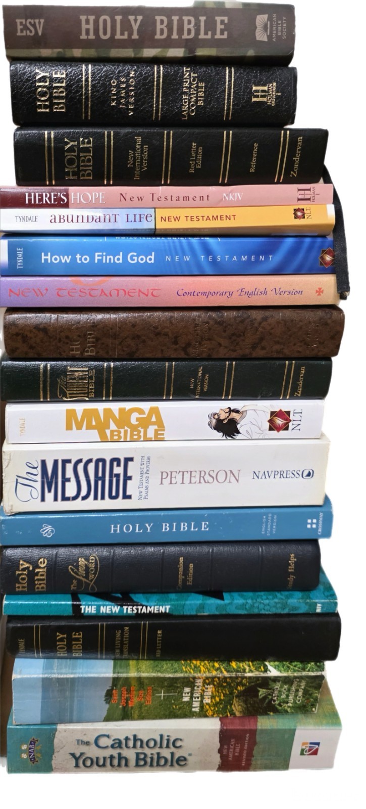 Lot of 10 New Testament Bibles – Mixed Translations (NIV, KJV & More) RANDOM SET