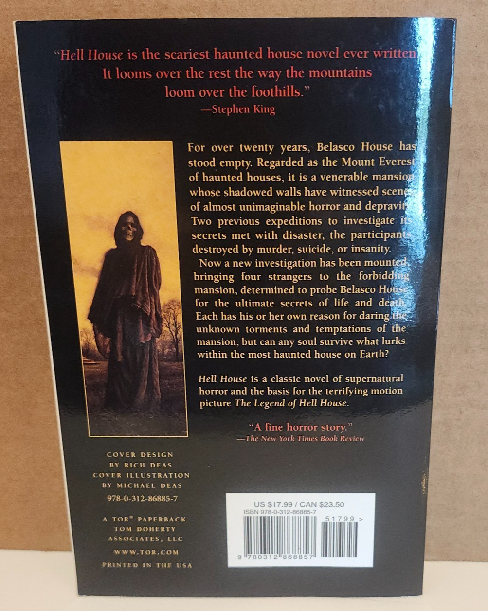 ✌️Hell House : RICHARD MATHESON: 1ST ED.,10/1999, TPB, TOR BOOK, NEW