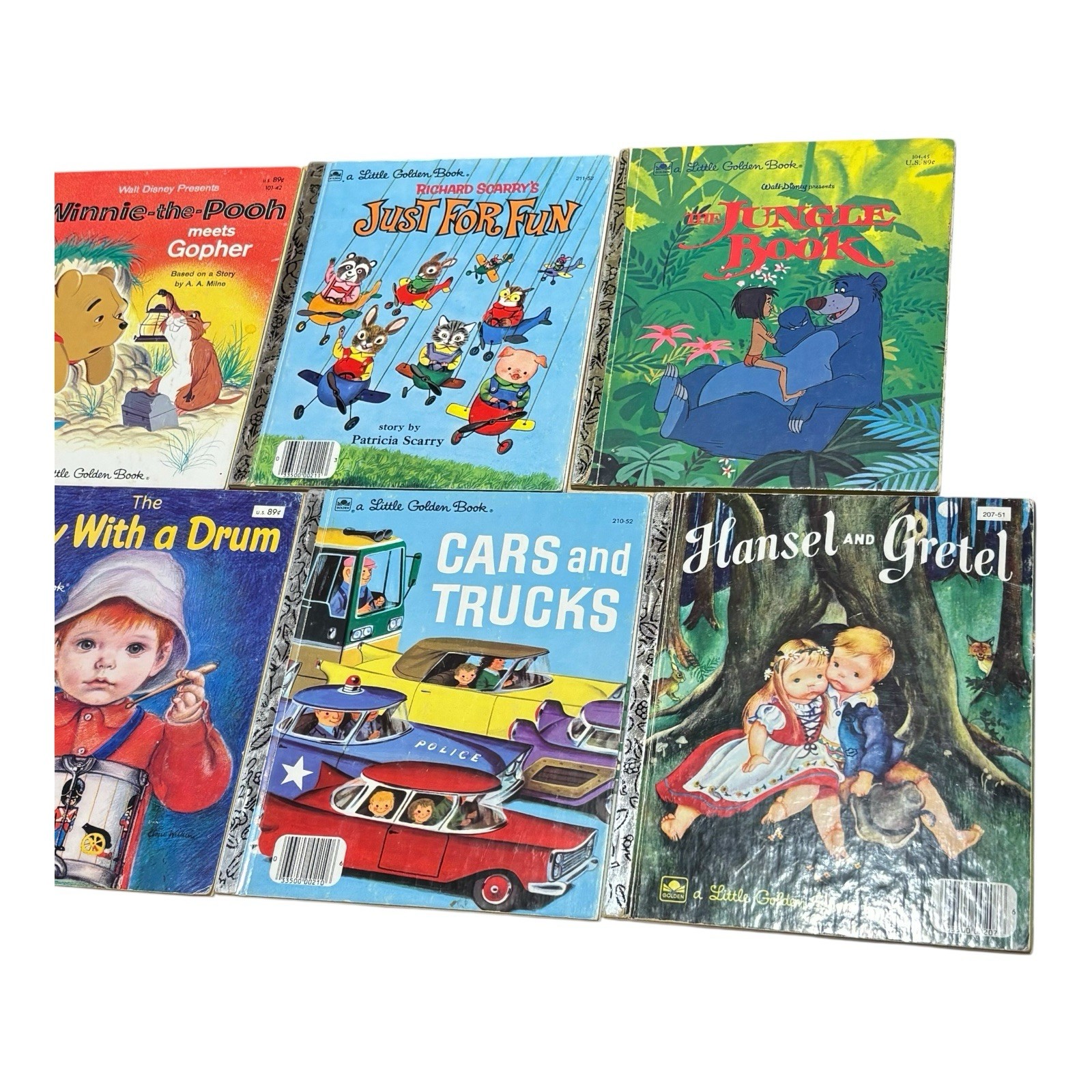 Vintage Children’s Book Lot of 7 Golden Books Random House Pooh 1960s–1980s