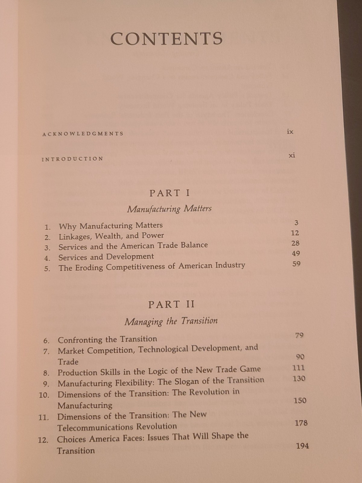 MANUFACTURING MATTERS: THE MYTH OF THE POST-INDUSTRIAL By Stephen S. Cohen