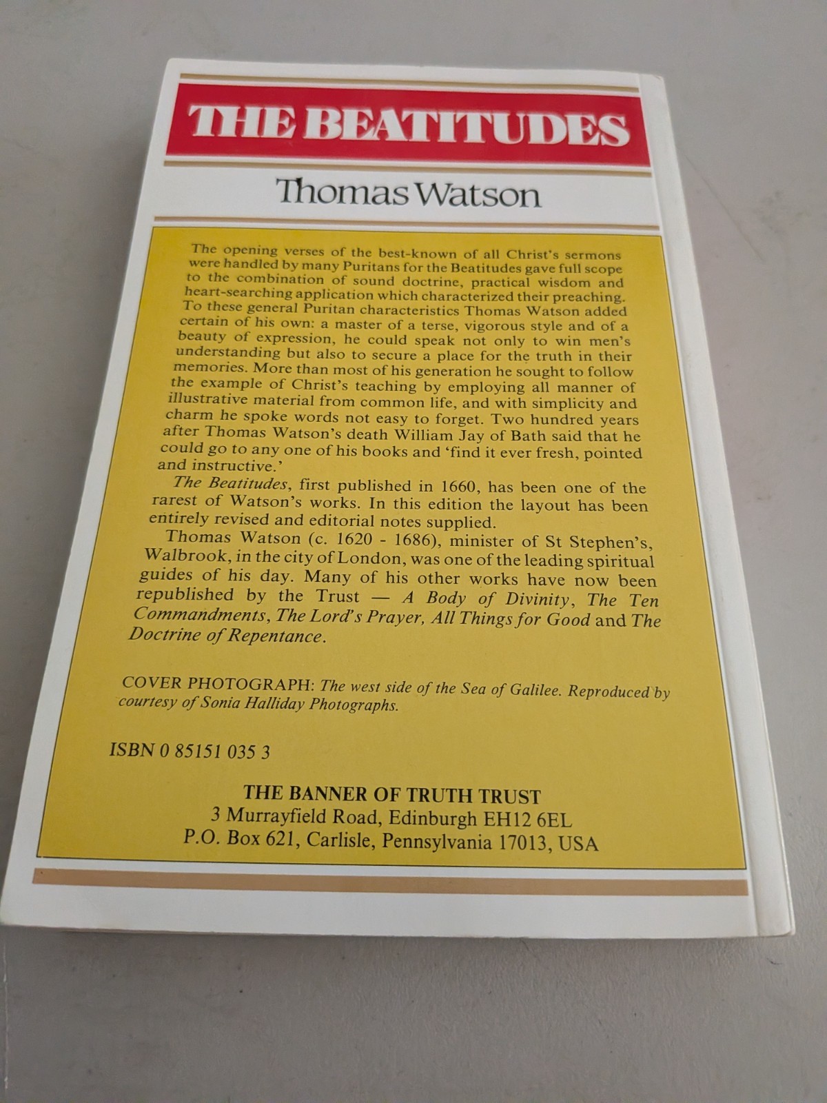 Beatitudes by Thomas Watson (1989, Trade Paperback) Banner of Truth, Good