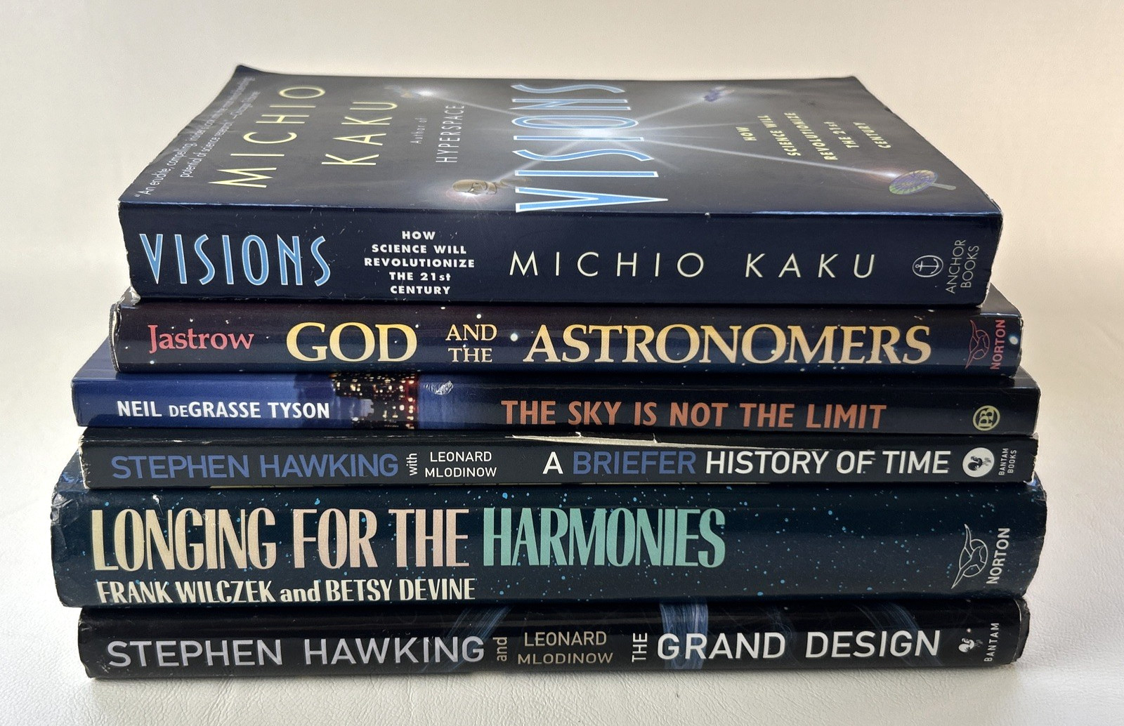 Lot of 6 Stephen Hawking DeGrasse Michio Kaku Physics Space Astronomy PB HC