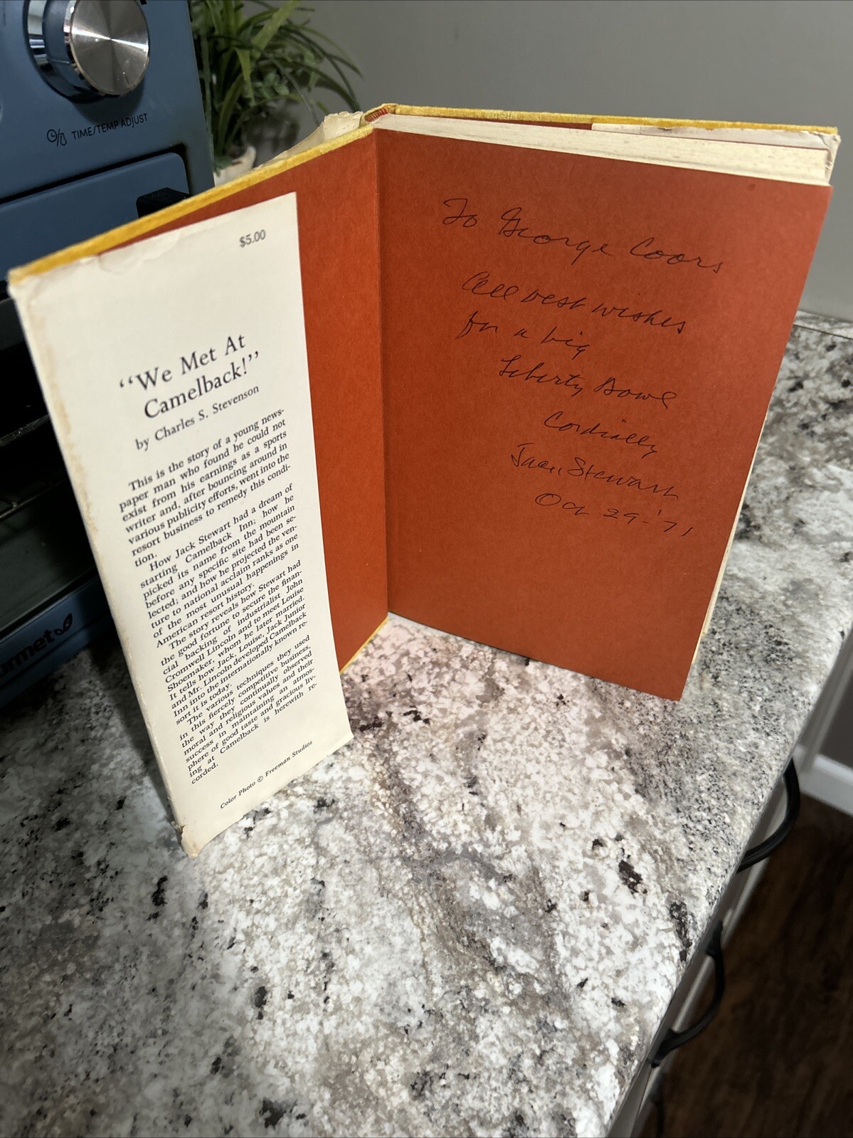 SIGNED We Met at Camelback: Story of Jack & Louise Stewart INN Stevenson (1968)