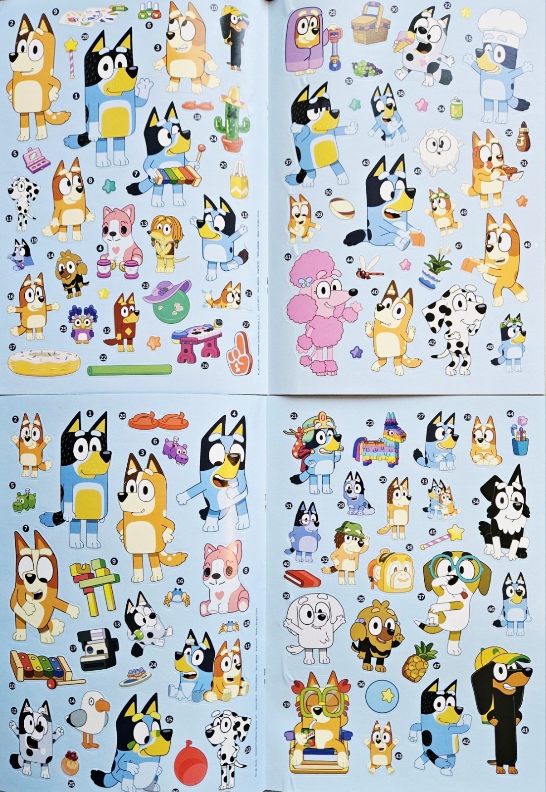 Bluey – Sticker by Number Activity Books & Jumbo Coloring Book Set Of 3 New!