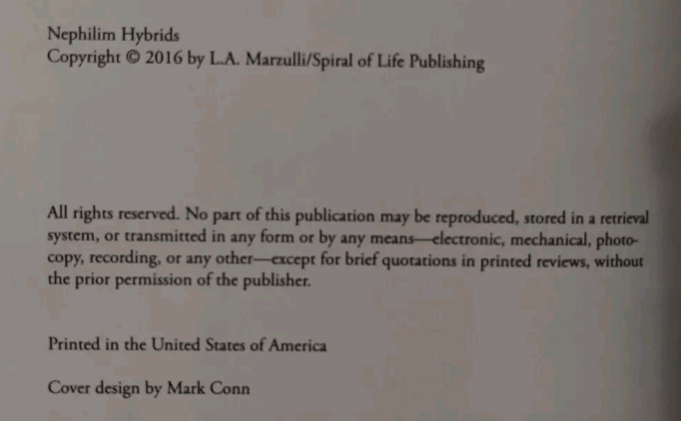 NEPHILIM HYBRIDS: Chimeras & Strange Demonic Creatures L. A. Marzulli, RARE Book