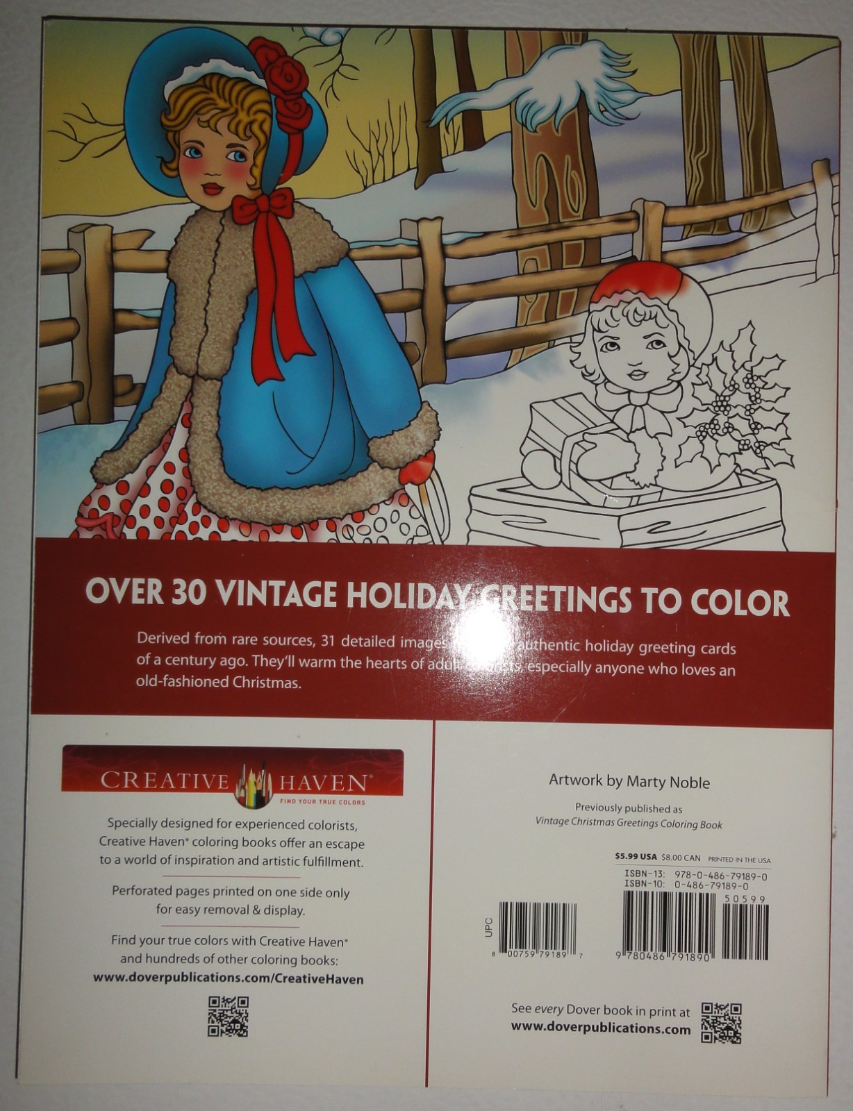 LOT 8 “CHRISTMAS” THEME COLORING BOOKS BY CREATIVE HAVEN/DOVER, NEW! $51 VALUE!