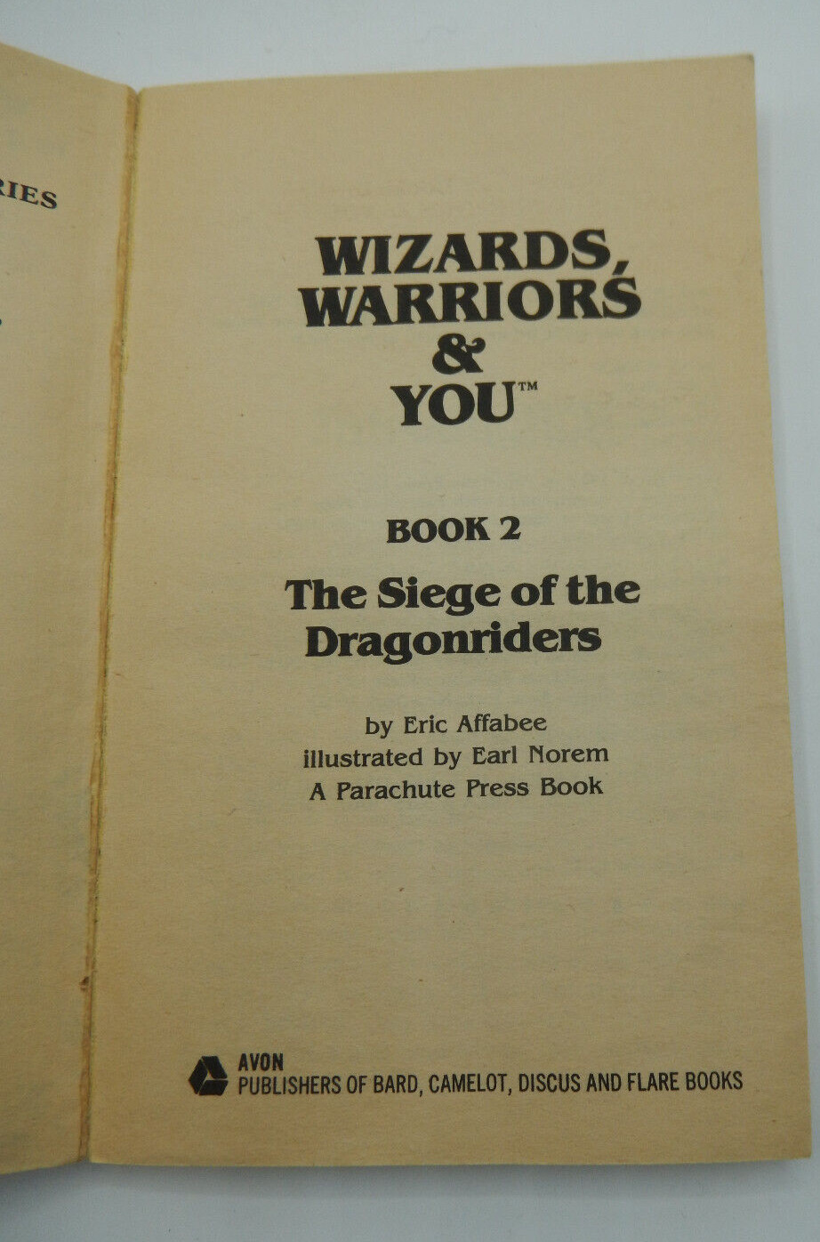 Wizards Warriors & You #2 The Siege Of The Dragonriders E. Affabee 1984 Avon 1st