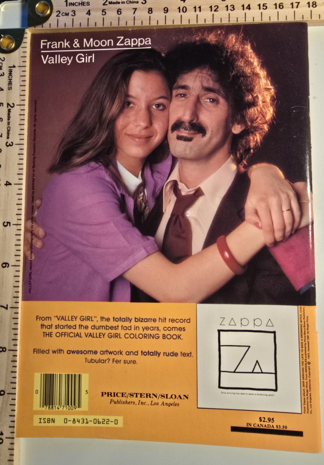 The Official Valley Girl Coloring Book (1982) Moon Zappa and Dad Frank Zappa