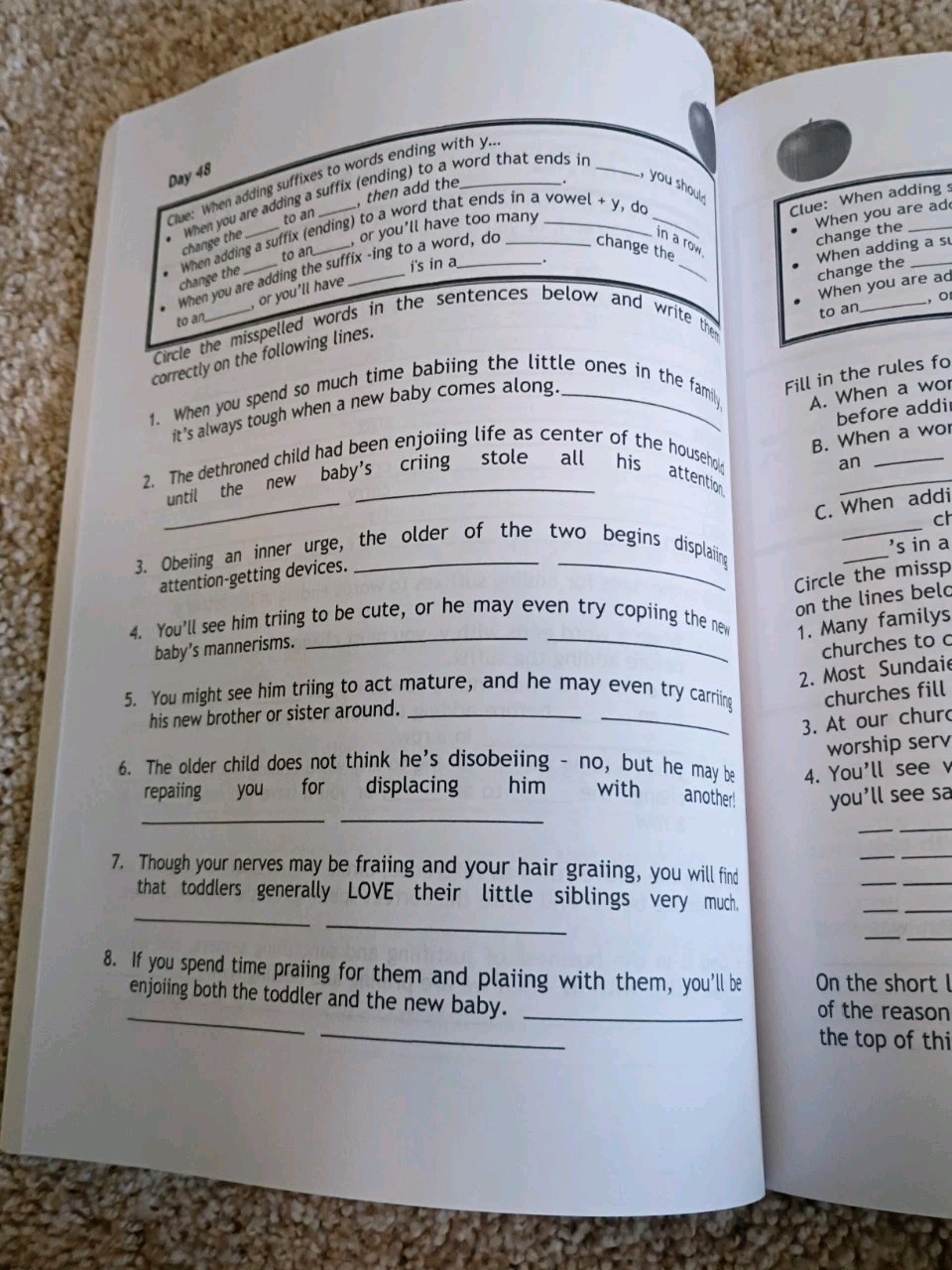 Apples Daily Spelling Drills for Secondary Students, Bible Based, Susan Kemmerer