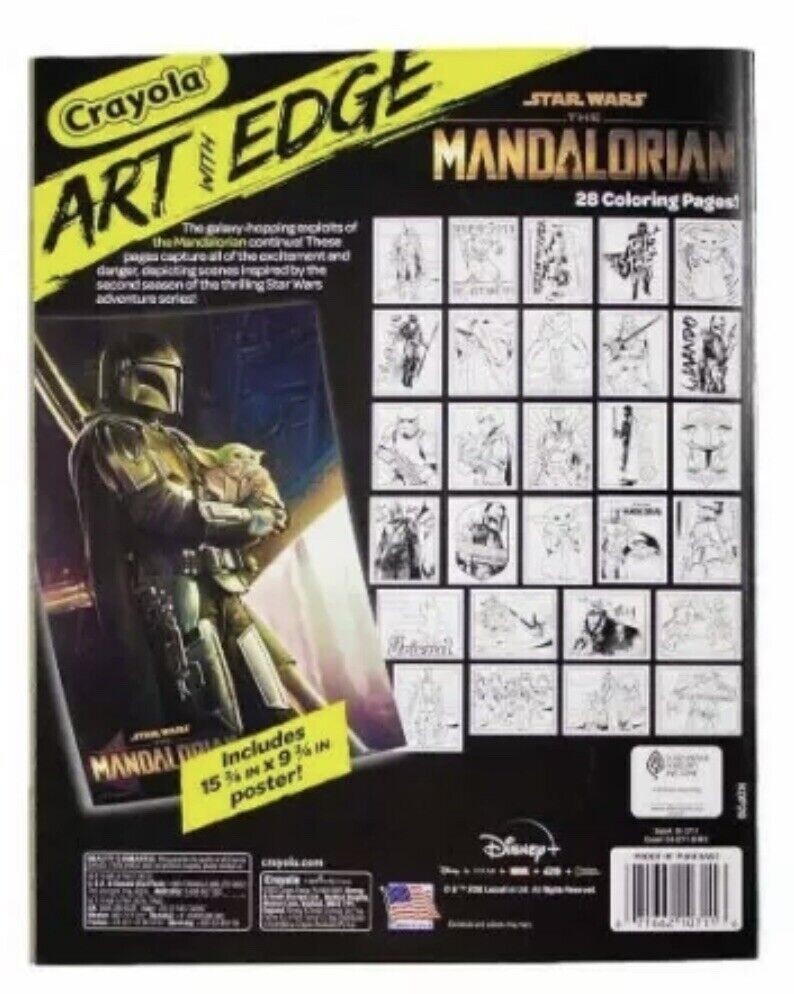 Crayola Art With Edge Star Wars The Mandalorian 28 Pages + 1 Poster New