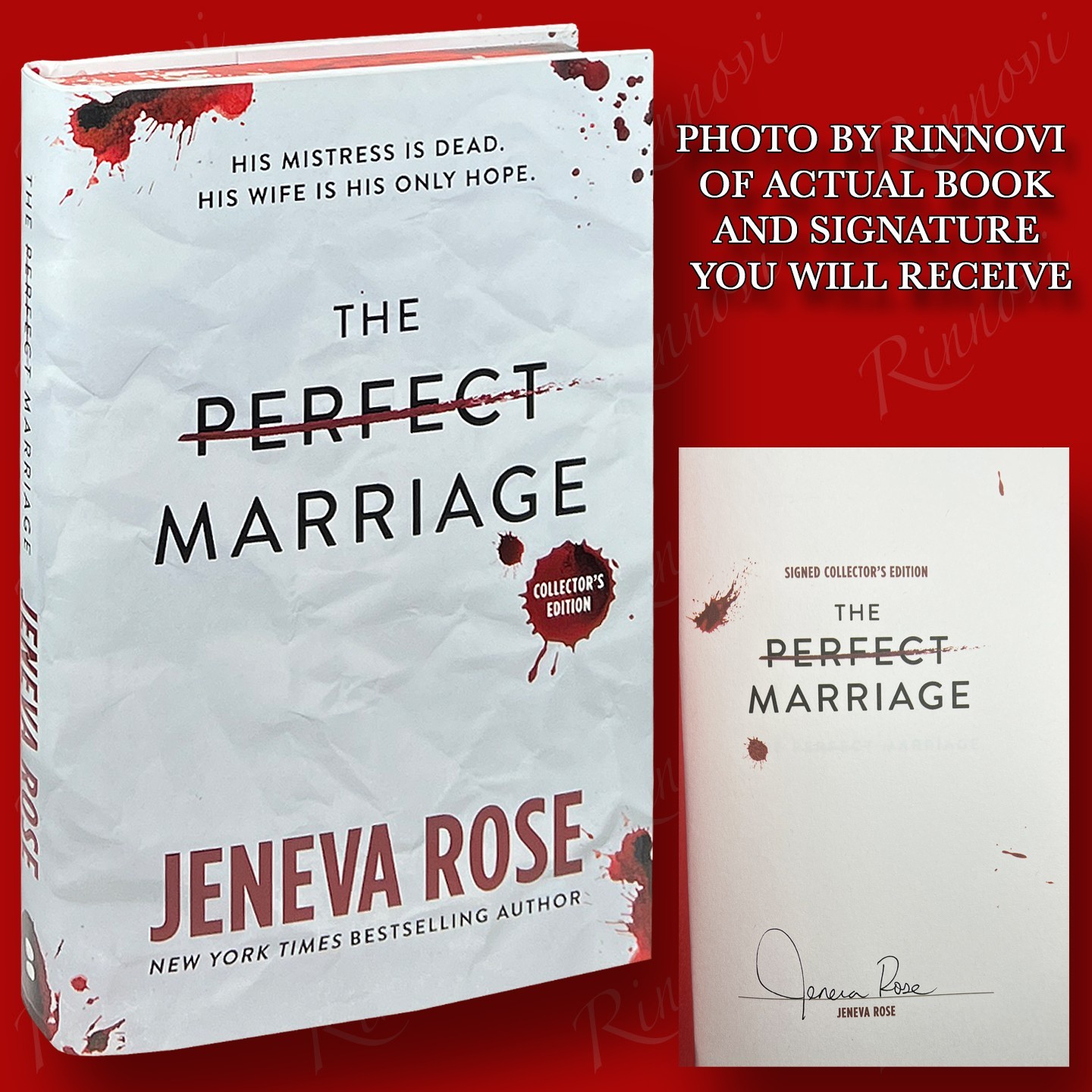 The Perfect Marriage SIGNED Jeneva Rose (2024,HC,1st/1st) BRAND NEW