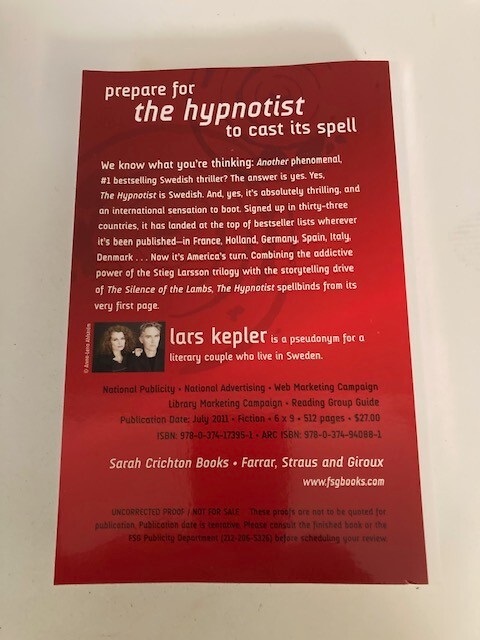 The Hypnotist by Lars Kepler (2011) Advance Uncorrected Proof (ARC) Like New