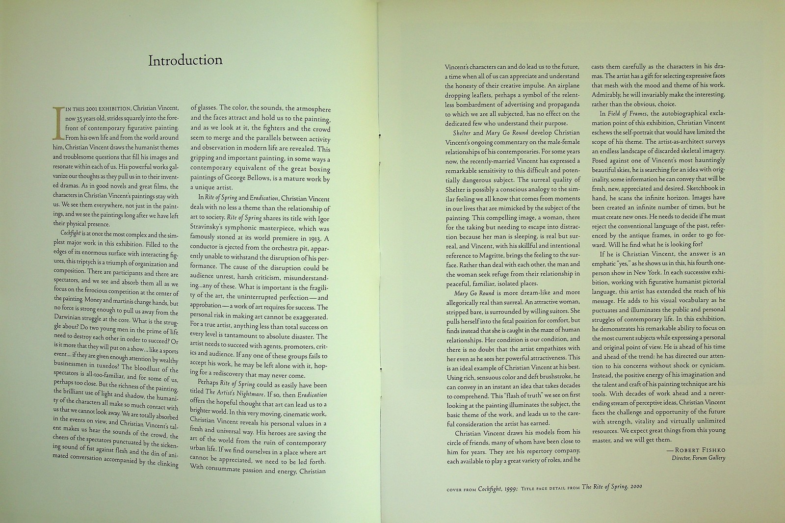 Christian Vincent Recent Paintings Forum Gallery 2001 Exhibition Catalog Fishko