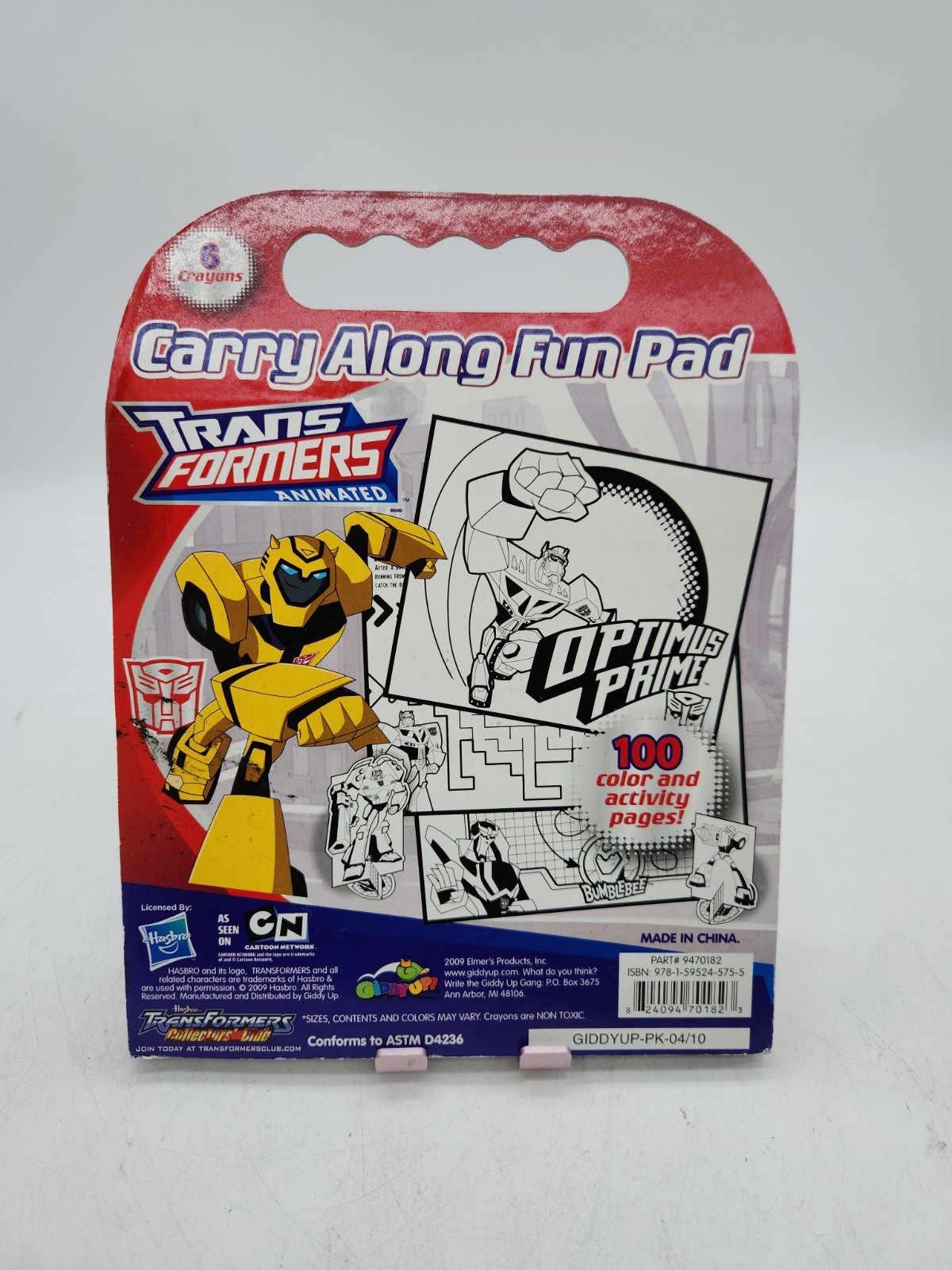 Transformers Animated Carry Along Fun Pad Color Book 2009 Hasbro