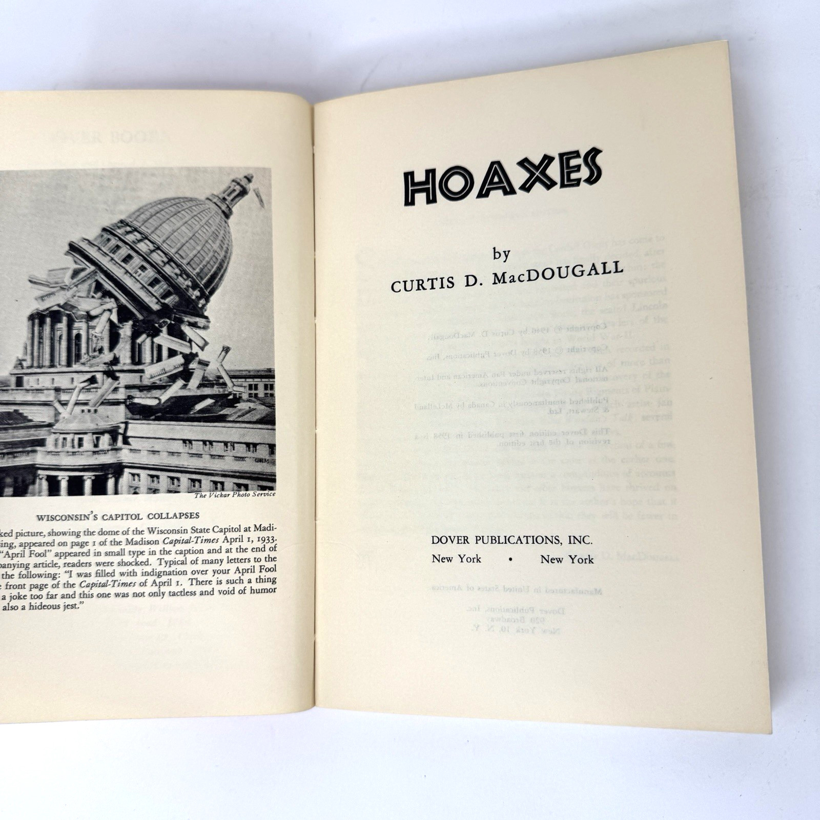 Hoaxes by Curtis D. MacDougall 1958 Paperback