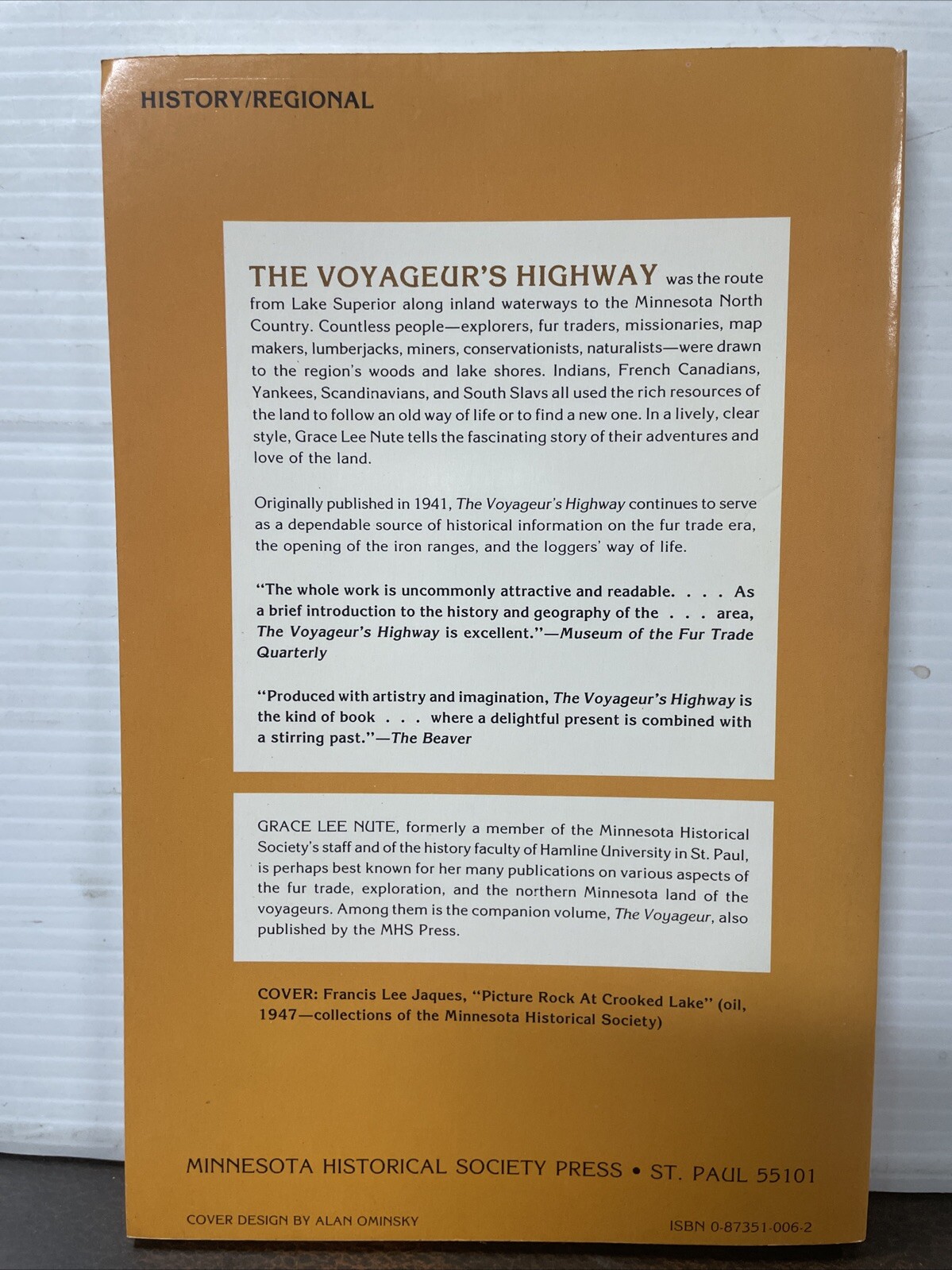VINTAGE The Voyageur’s Highway Book by Grace Lee Nute 1969 Paperback